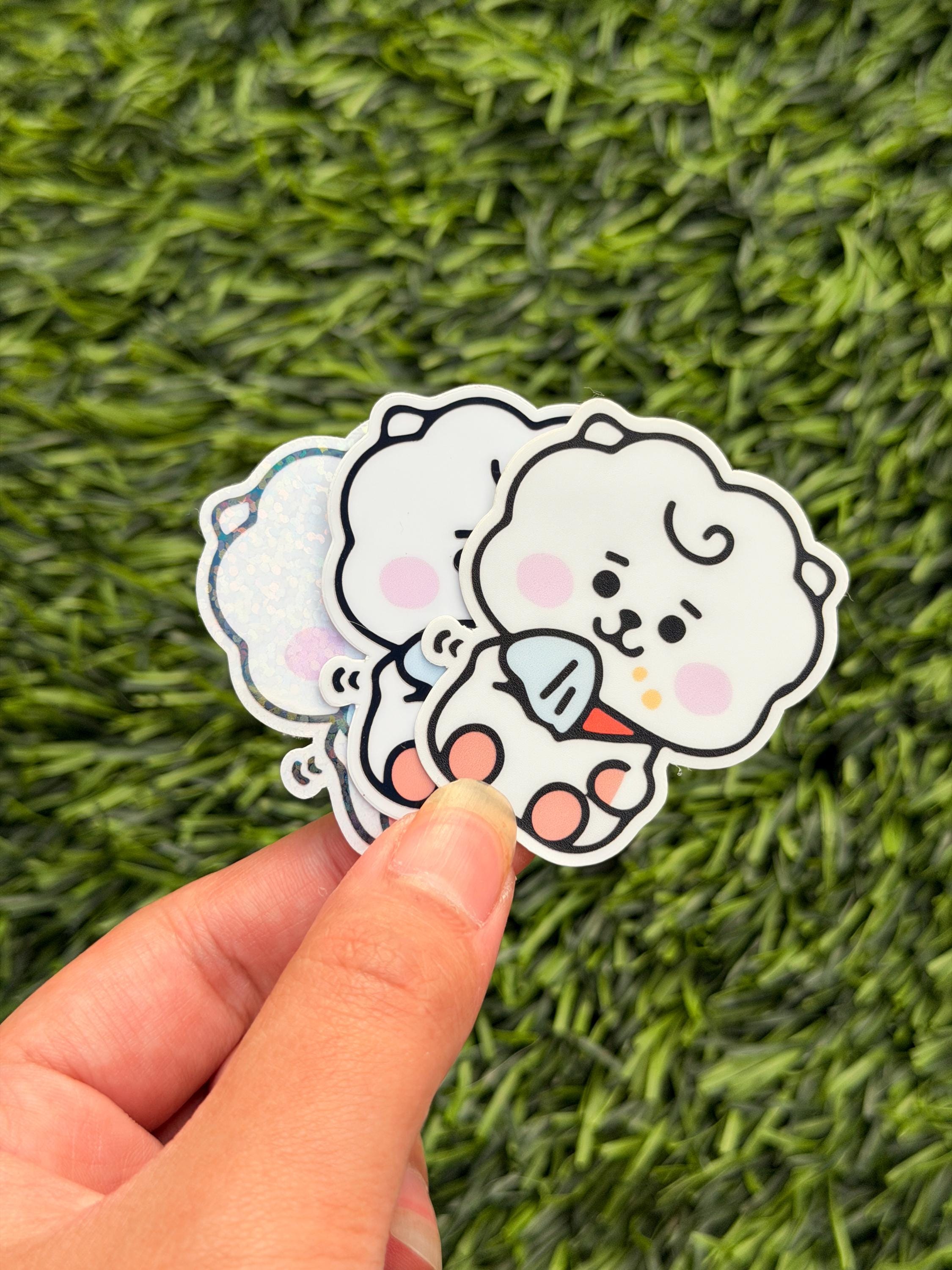Kpop Snacks-themed Sticker Pack | BT21 Inspired Characters | 7pcs Die Cut Vinyl Waterproof Stickers