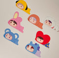 Paquete de pegatinas Kpop Chibi | Calcomanías troqueladas inspiradas en Bangtan (7 unidades)