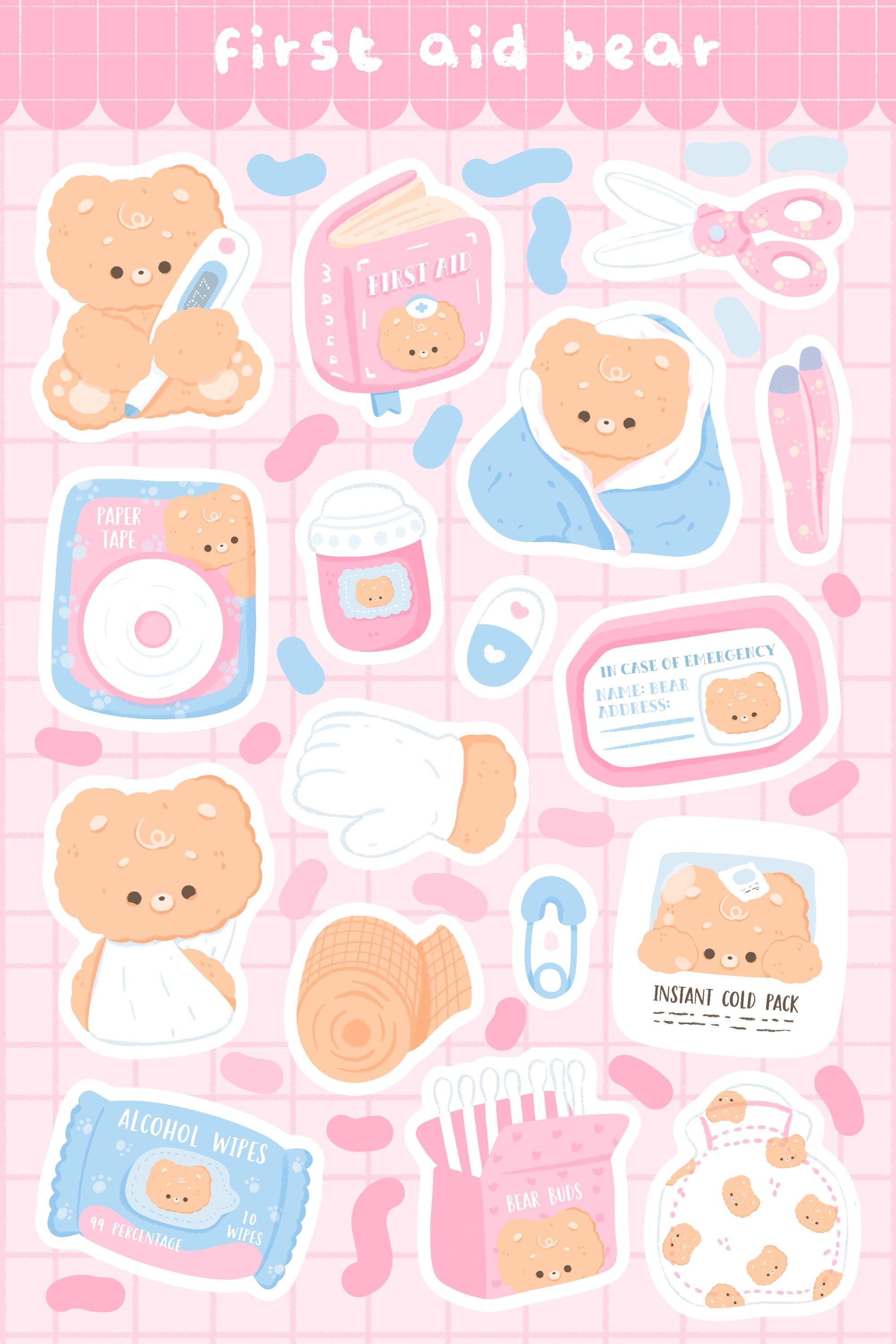 First Aid Bear | Sticker Sheet | Kiss Cut