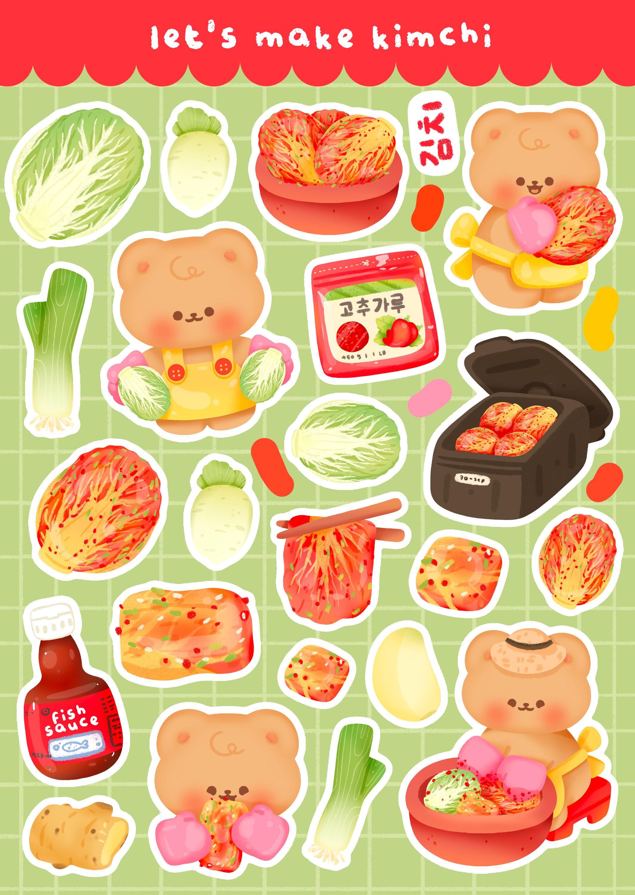 Let's Make Kimchi | Scrapbooking | Planer | Stickerbogen | Kiss Cut