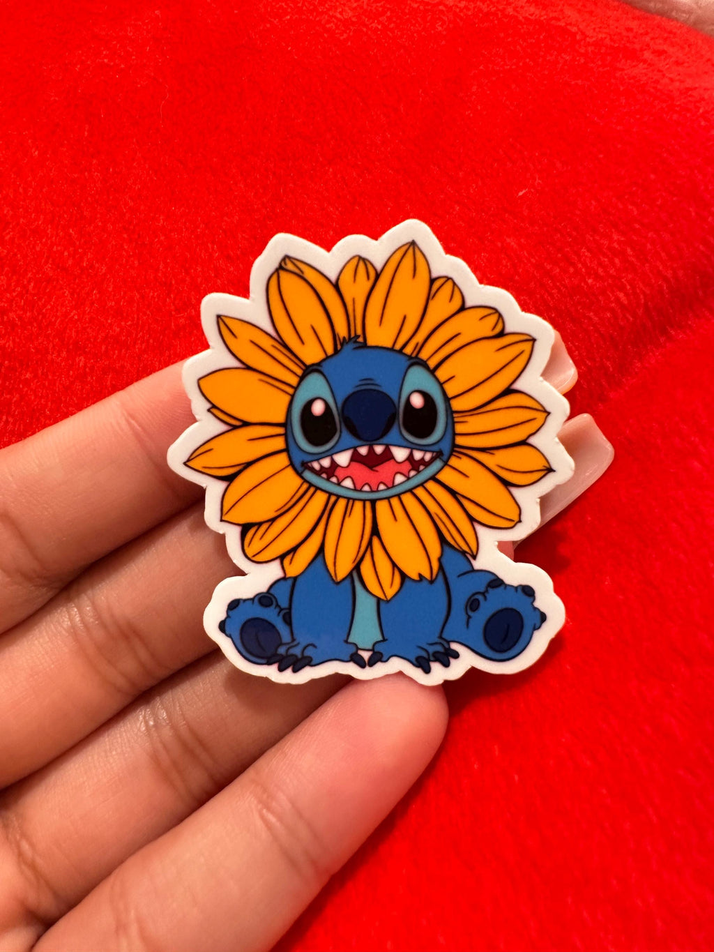 Sonnenblumenstich || Konturgeschnittener Aufkleber
