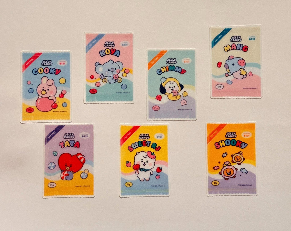Bangtan-inspirierte Gummibärchen-Sticker | Wasserdichte Die-Cut-Aufkleber (7 Stück)