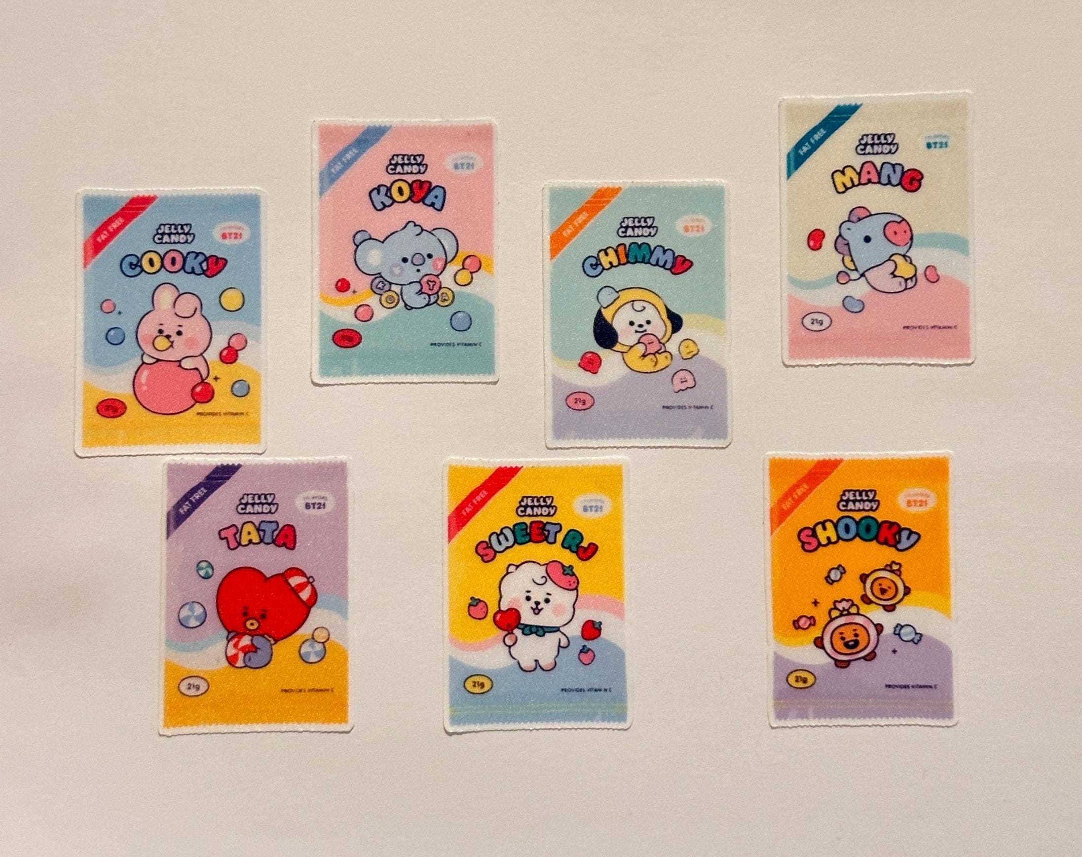 Bangtan-inspirierte Gummibärchen-Sticker | Wasserdichte Die-Cut-Aufkleber (7 Stück)
