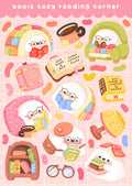 Boo's Cozy Reading Corner | Sticker Sheet | Scrapbooking | Planner | Journaling | Kiss Cut