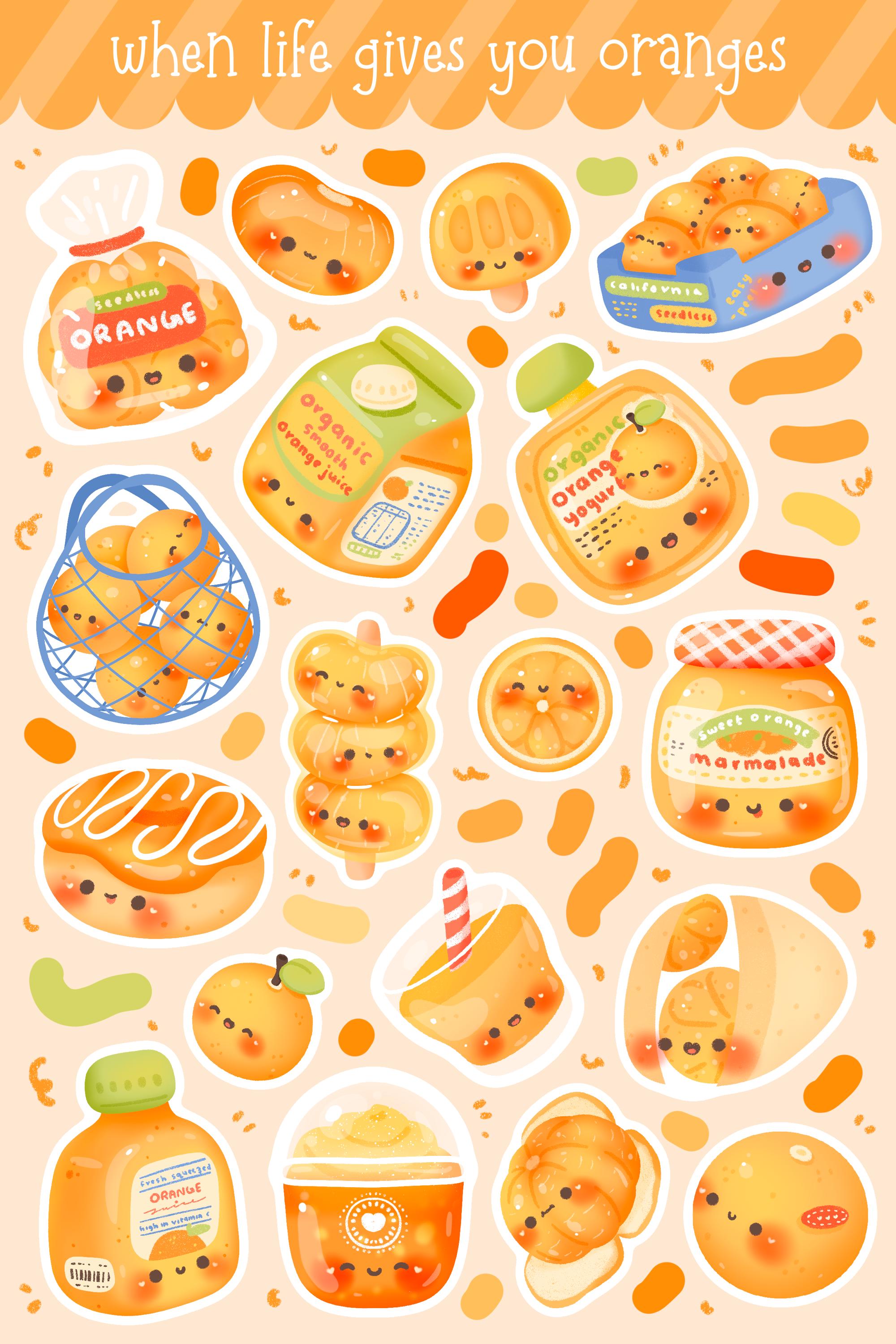 When Life Gives You Oranges | Scrapbooking | Planner | Sticker Sheet | Kiss Cut