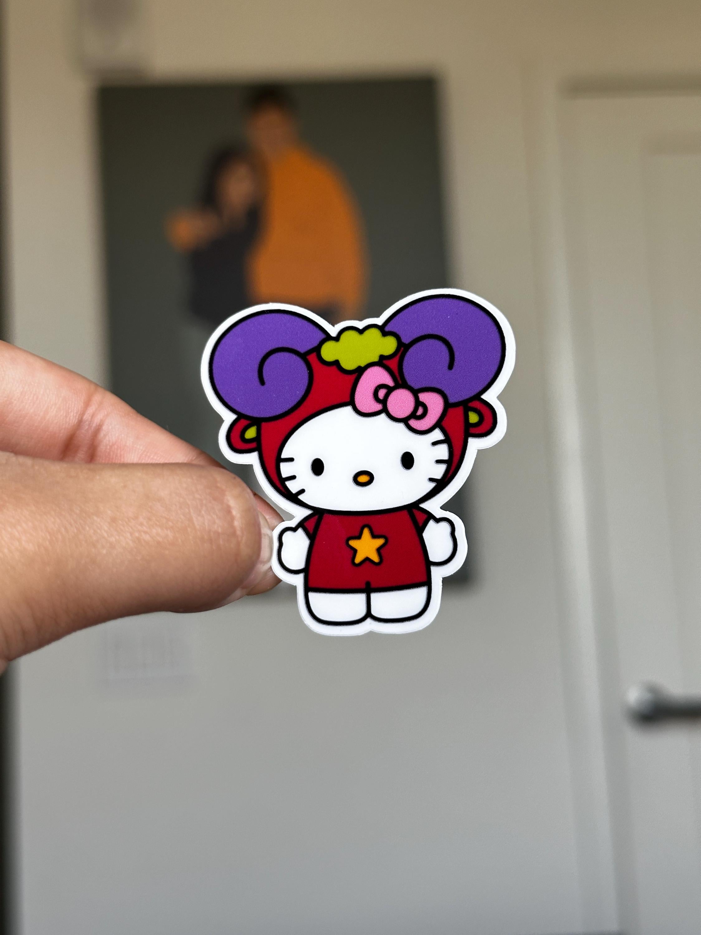 Hello Kitty Tierkreis-Sticker-Pack | Kawaii Sanrio Aufkleber | 12 Stück ausgestanzt | Astrologie Horoskop Sticker | Holografisch Matt Glänzend | Geschenk