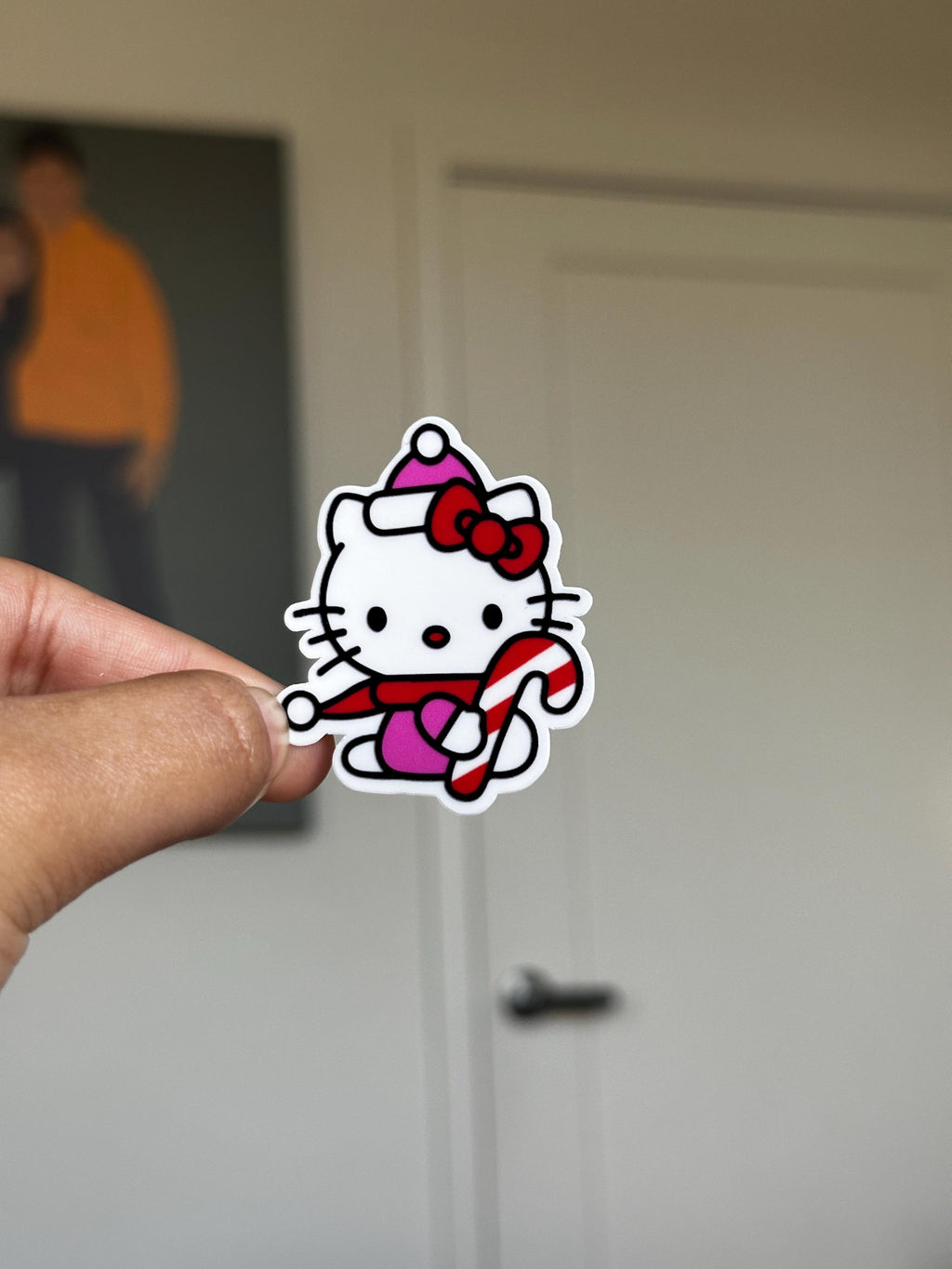 Hello Kitty Weihnachts-Sticker-Set | Kawaii Sanrio Sticker | 10 Vinyl-Sticker mit Stanzung | Süße Feiertagssticker | Holografisch Matt Glänzend | Geschenk