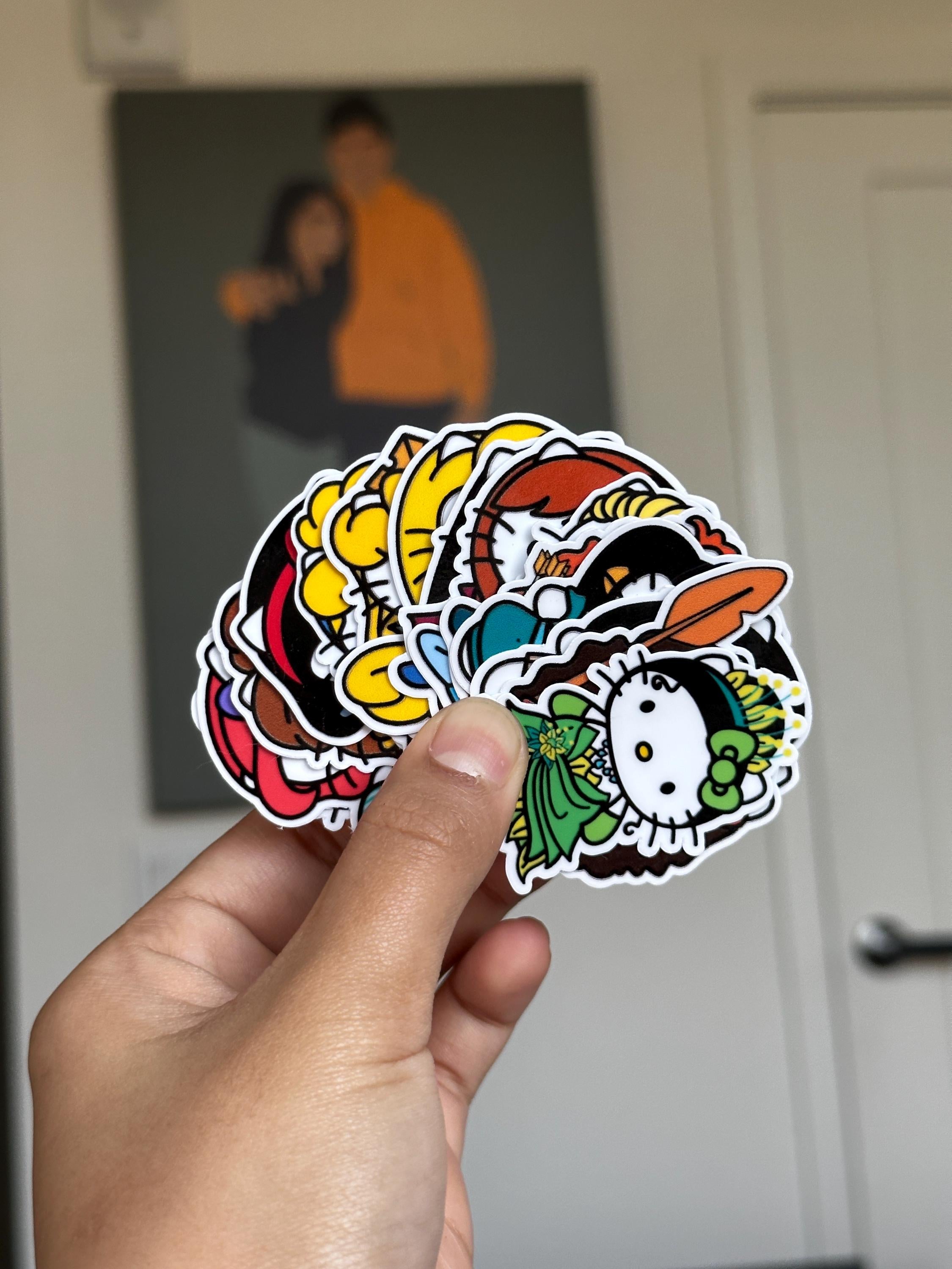 Hello Kitty Prinzessinnen-Sticker-Pack | Kawaii Sanrio Sticker | 15 gestanzte Sticker | Süße holografische matte glänzende | Laptop-Aufkleber