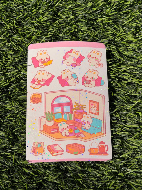 Momentos Acogedores de Bun Bun | Scrapbooking | Hoja de Stickers | Troquelado
