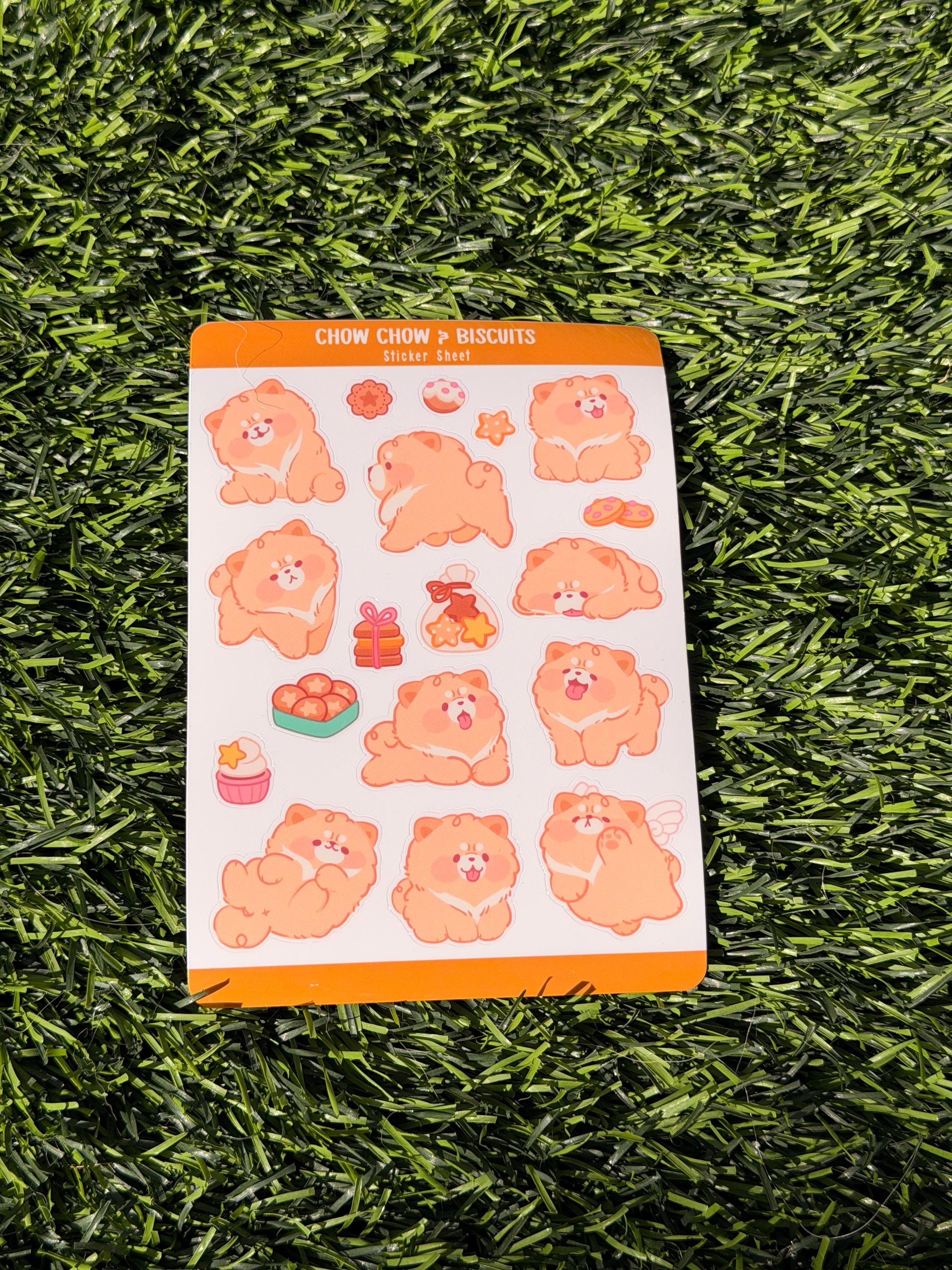 Chow Chow y Galletas | Scrapbooking | Hoja de Stickers | Troquelado Blando