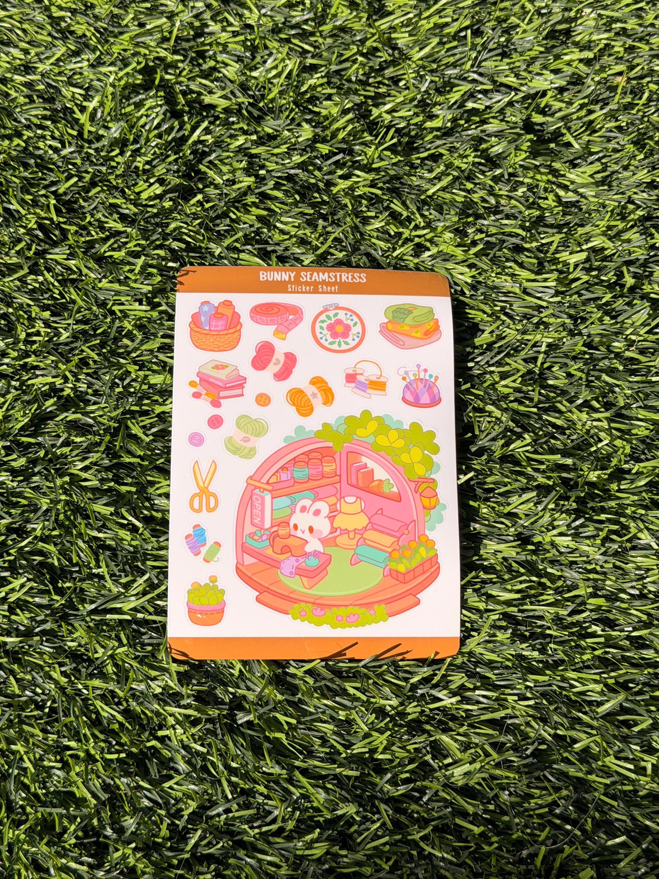 Bunny Seamstress | Scrapbooking | Sticker Sheet | Kiss Cut