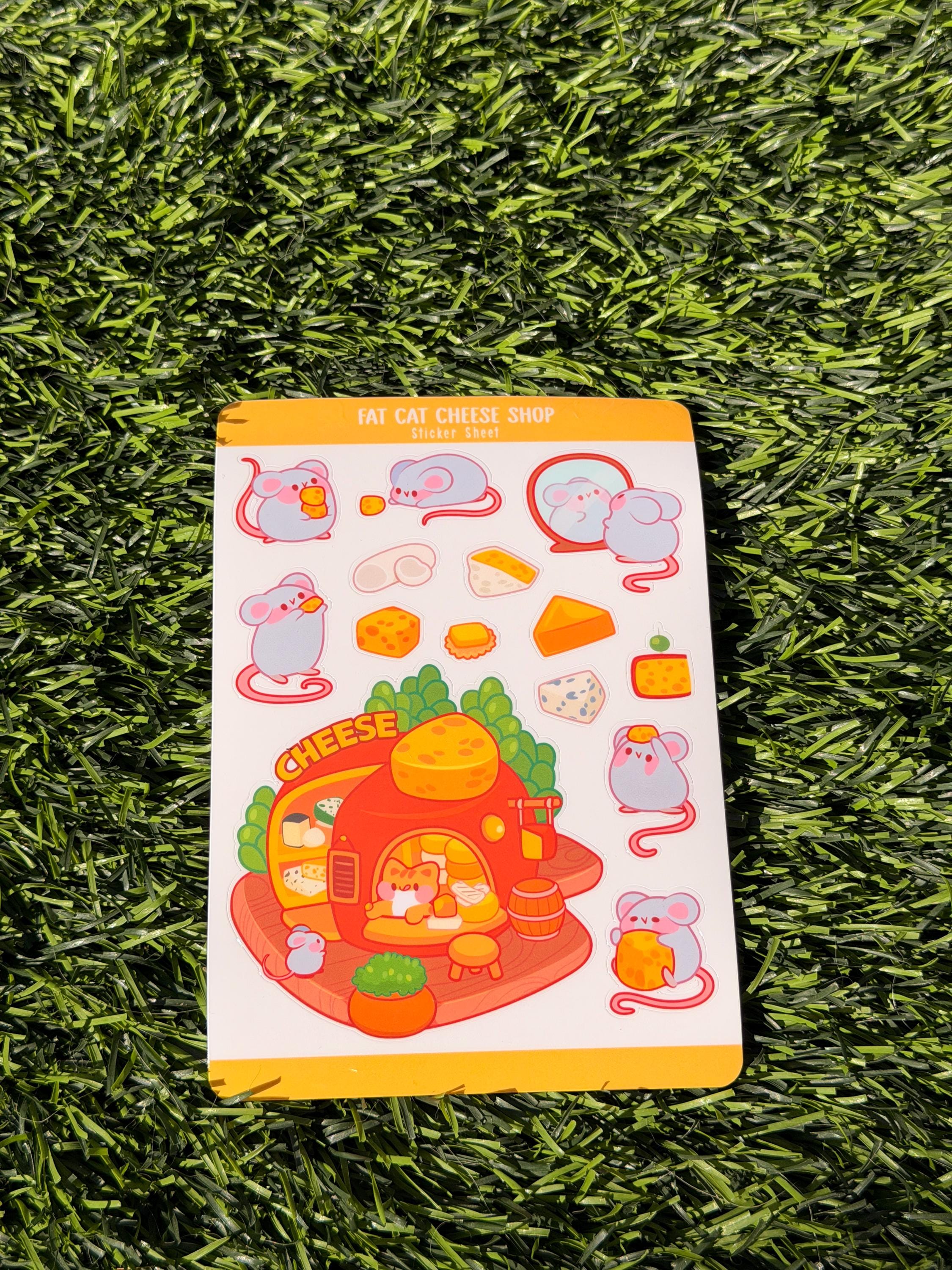 Fette Katze Käseladen | Scrapbooking | Stickerbogen | Kiss Cut