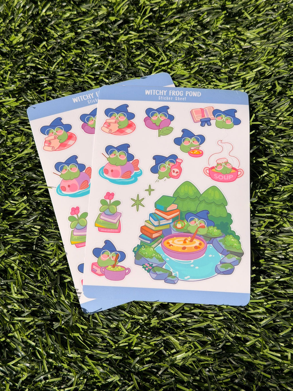 Hexen Froschteich | Scrapbooking | Stickerbogen | Konturschnitt