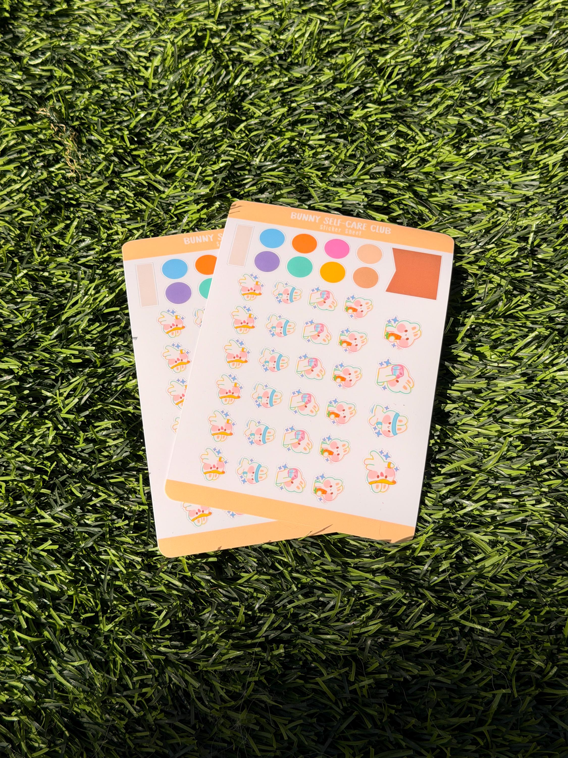 Bunny Self-Care Club | Scrapbooking | Stickerbogen | Konturschnitt