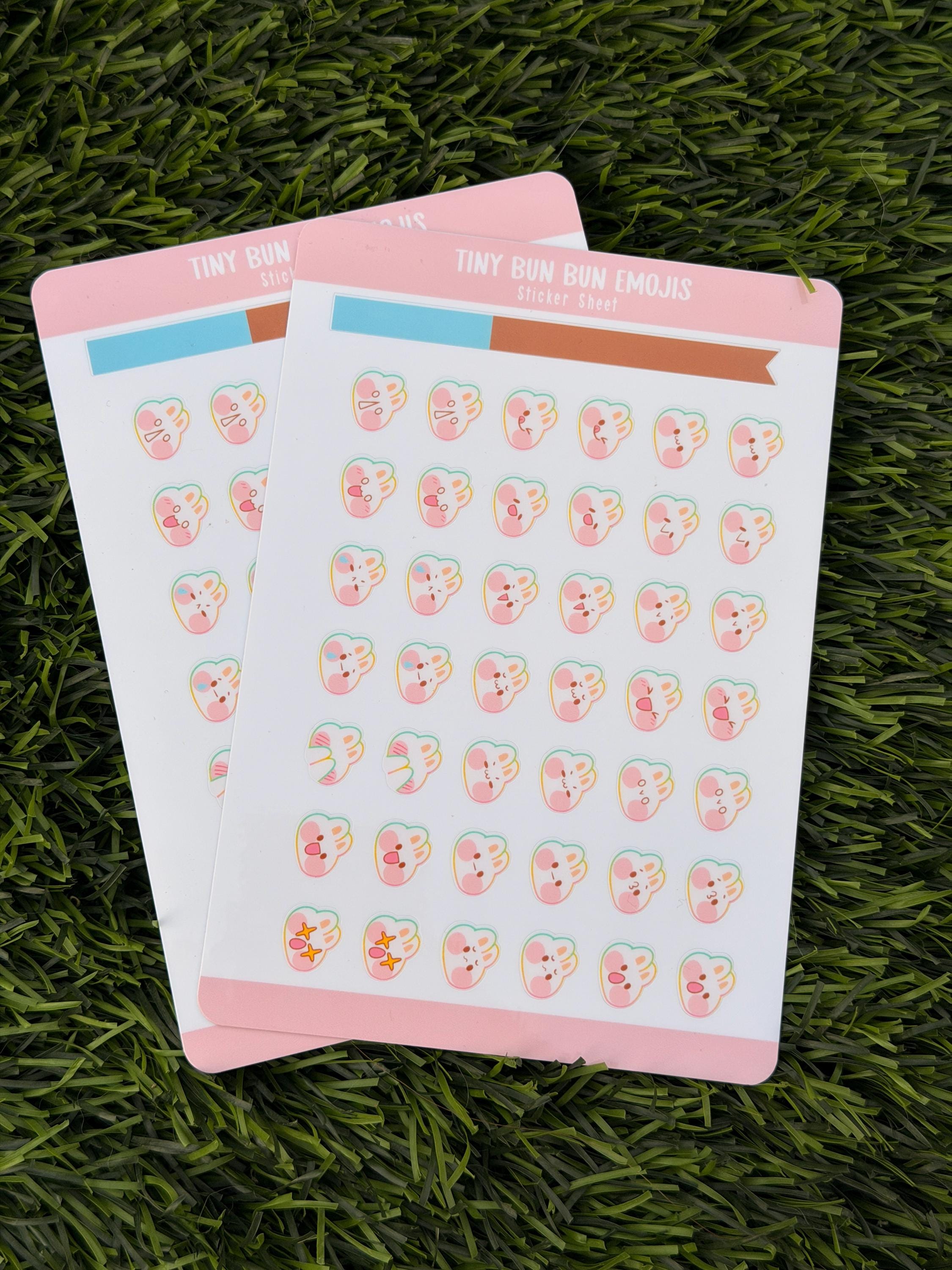 Winzige Häschen Emojis | Scrapbooking | Stickerbogen | Kiss Cut