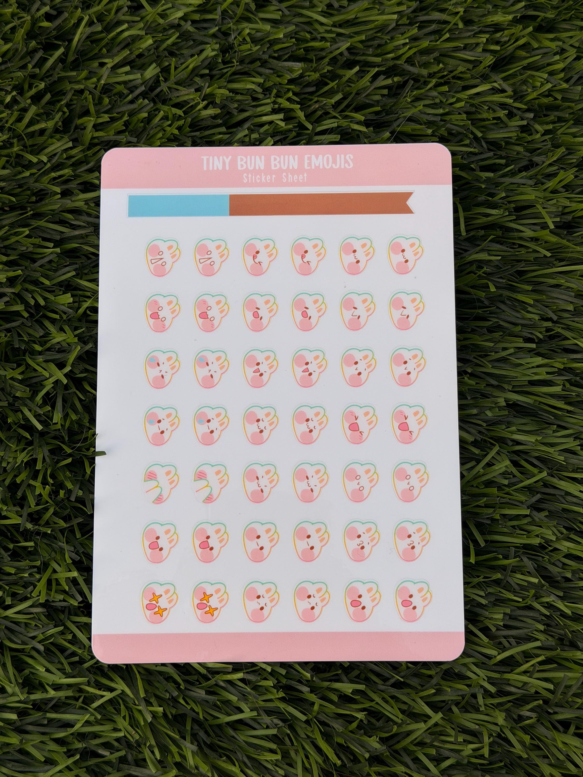 Winzige Häschen Emojis | Scrapbooking | Stickerbogen | Kiss Cut