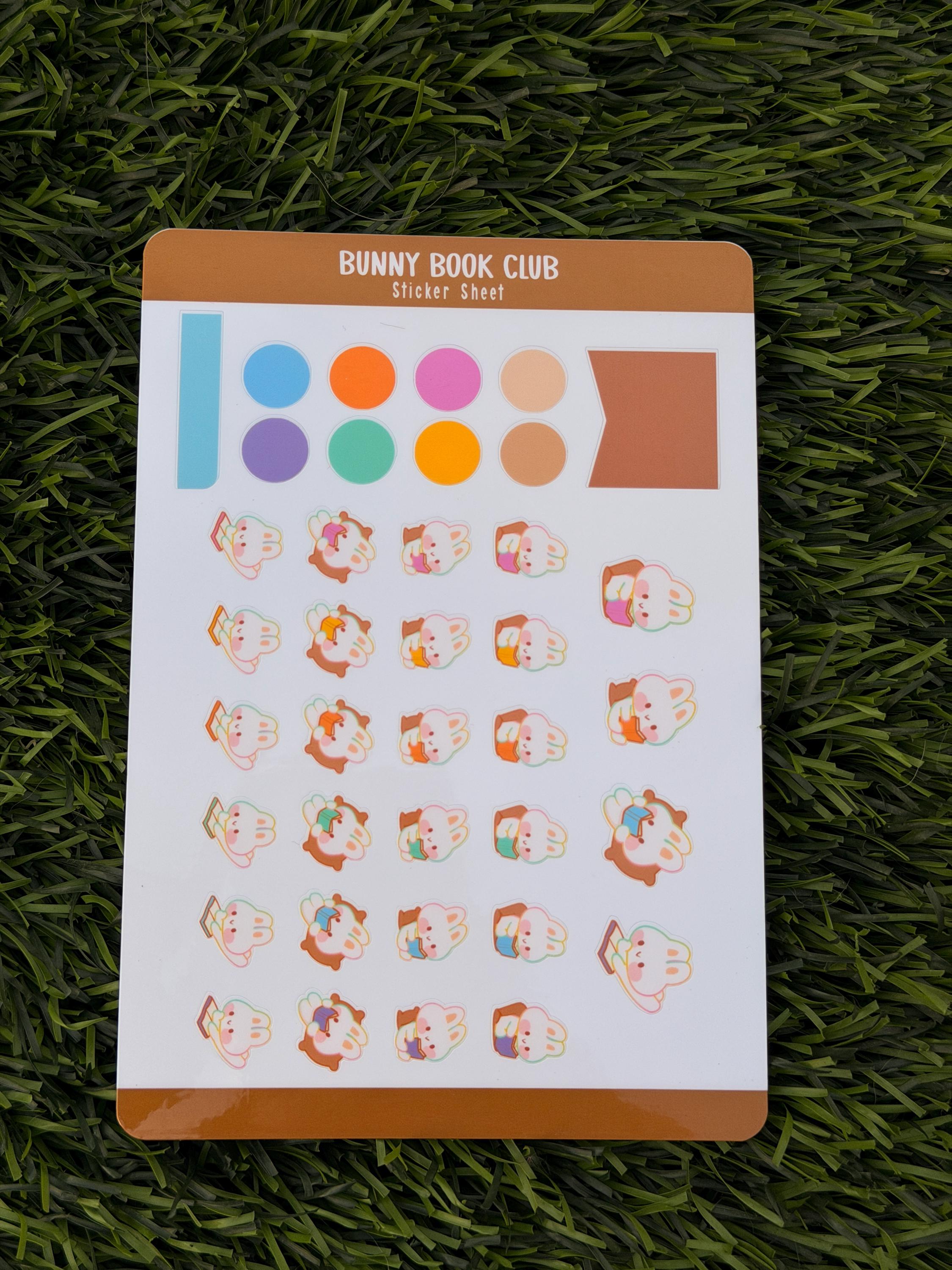 Bunny Book Club | Scrapbooking | Sticker Sheet | Kiss Cut