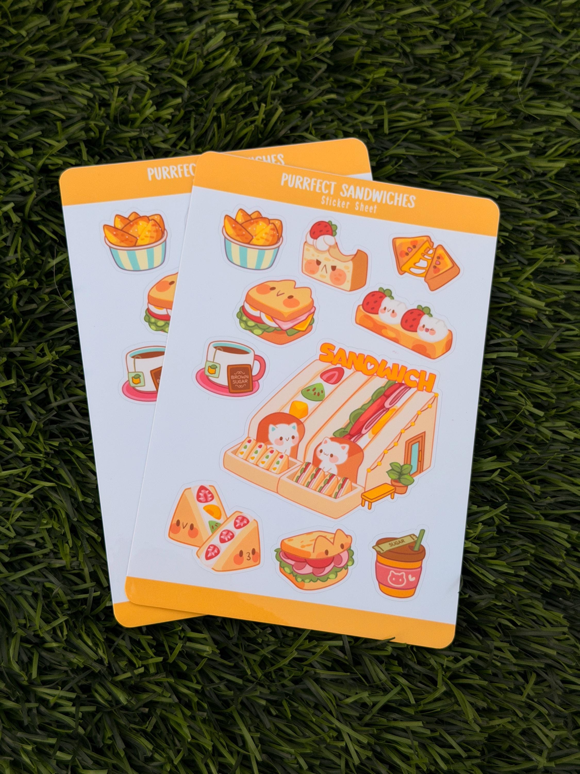 Sándwiches ronroneantes | Scrapbooking | Lámina de pegatinas | Troquelado