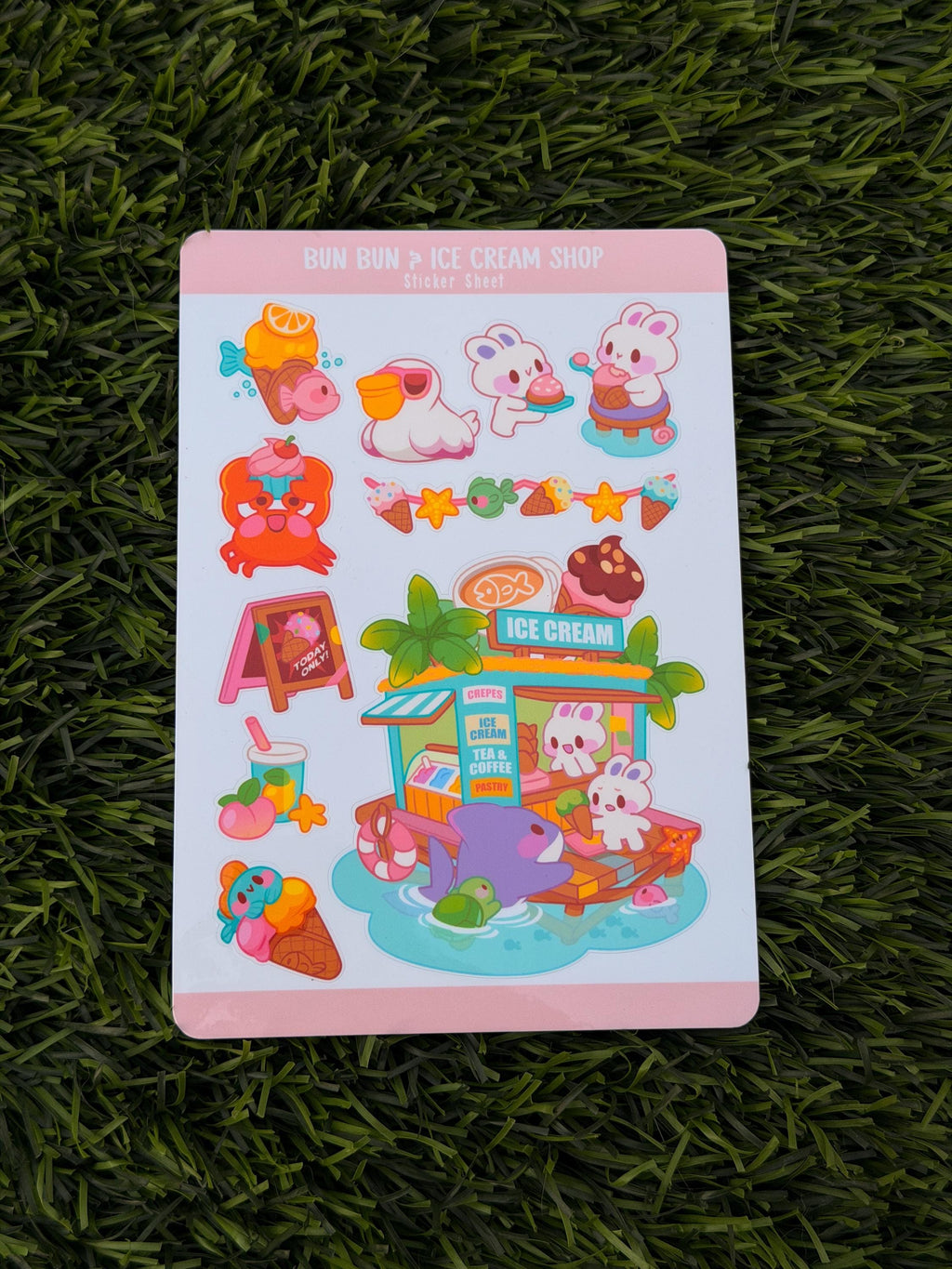 BUn Bun & Eiscreme-Laden | Scrapbooking | Stickerbogen | Kiss Cut