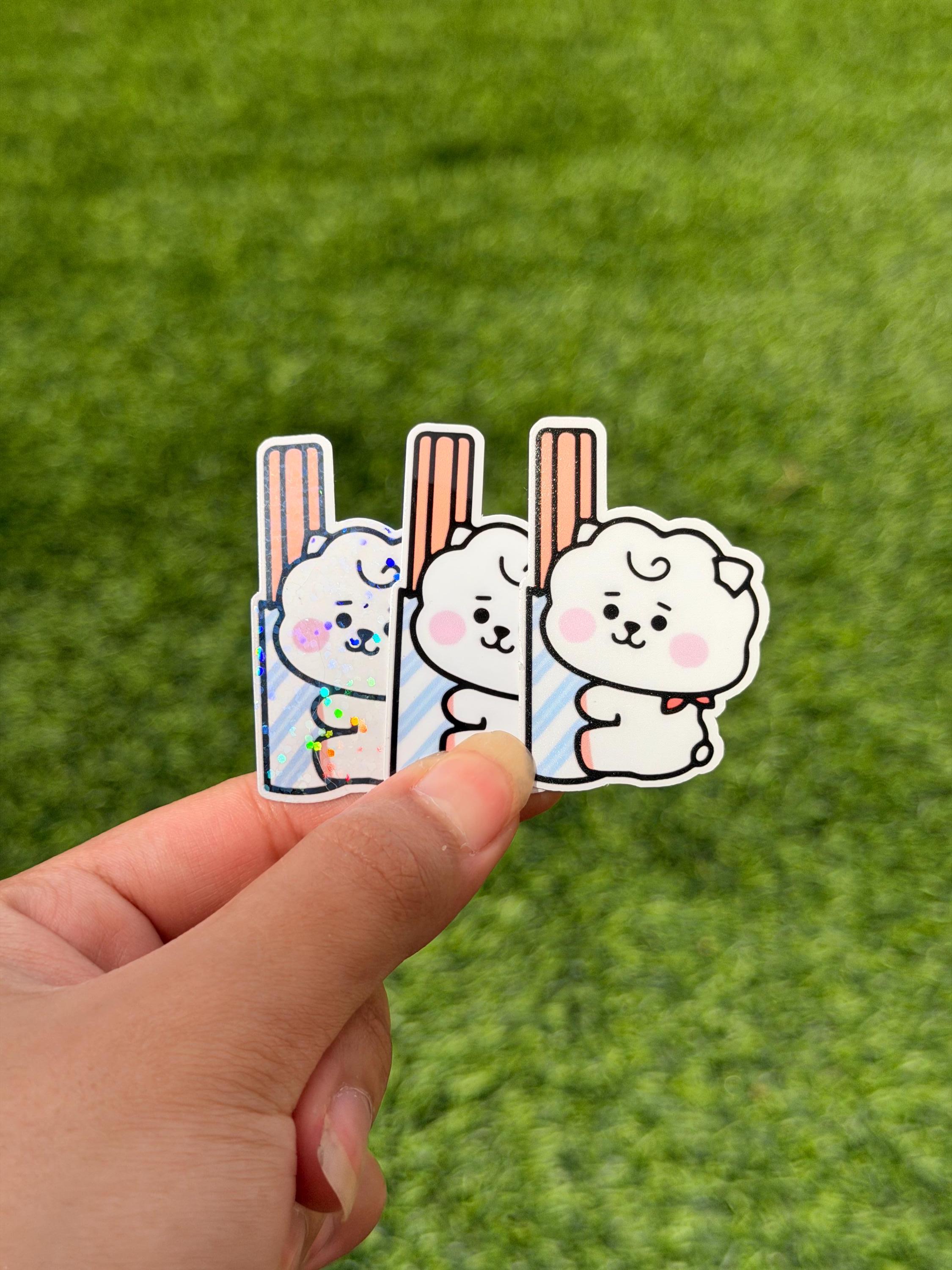 Kpop Snacks Sticker Pack | BT21 Inspired Characters | 7pcs Die Cut Vinyl Waterproof Stickers