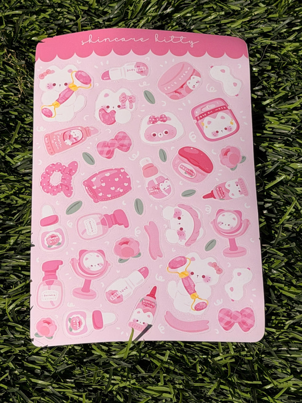 Skincare Katze | Scrapbooking | Stickerbogen | Kiss Cut