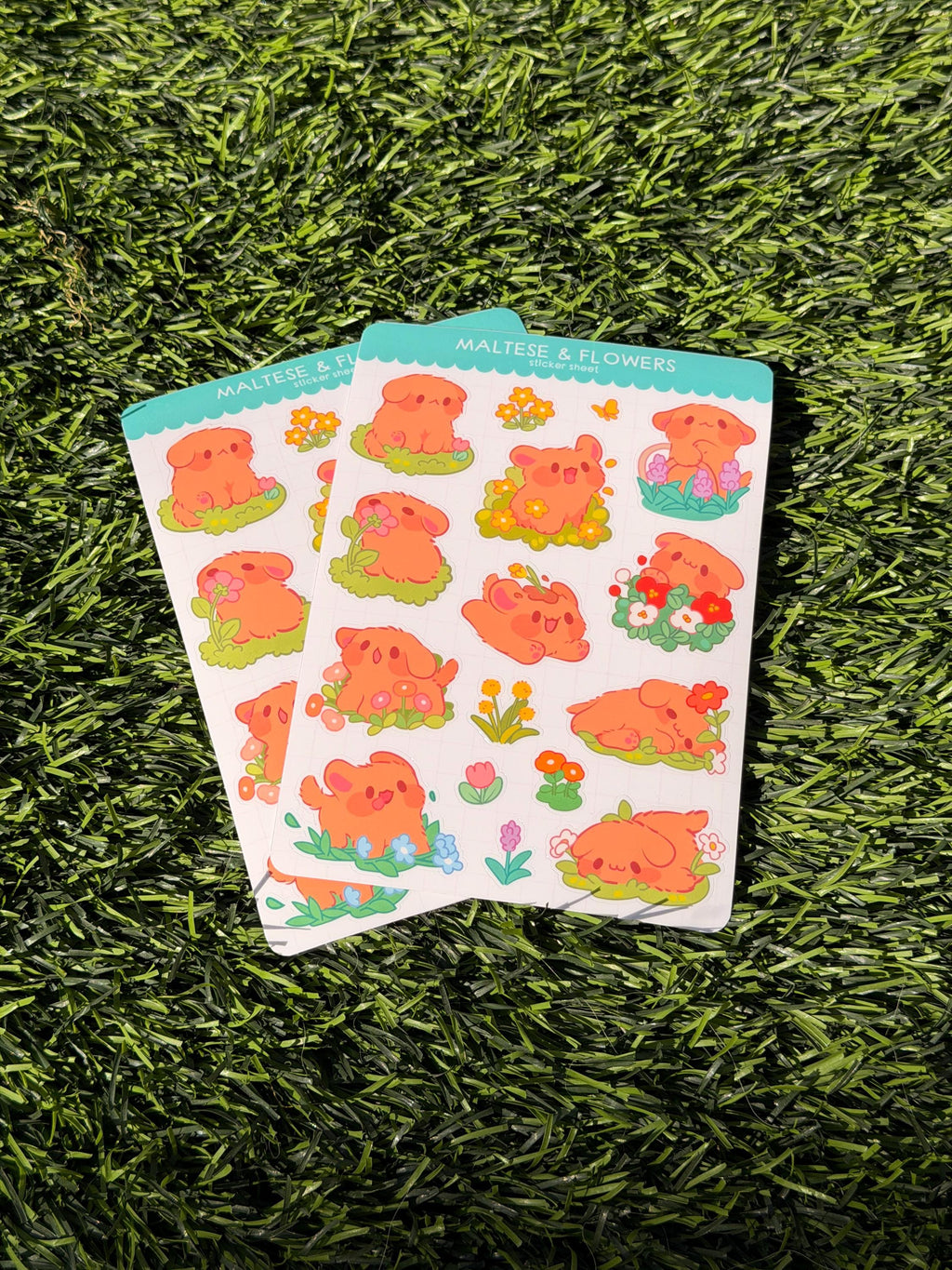 Malteser & Blumen | Scrapbooking | Stickerbogen | Konturschnitt