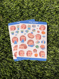 Spring Hedgehog | Scrapbooking | Sticker Sheet | Kiss Cut