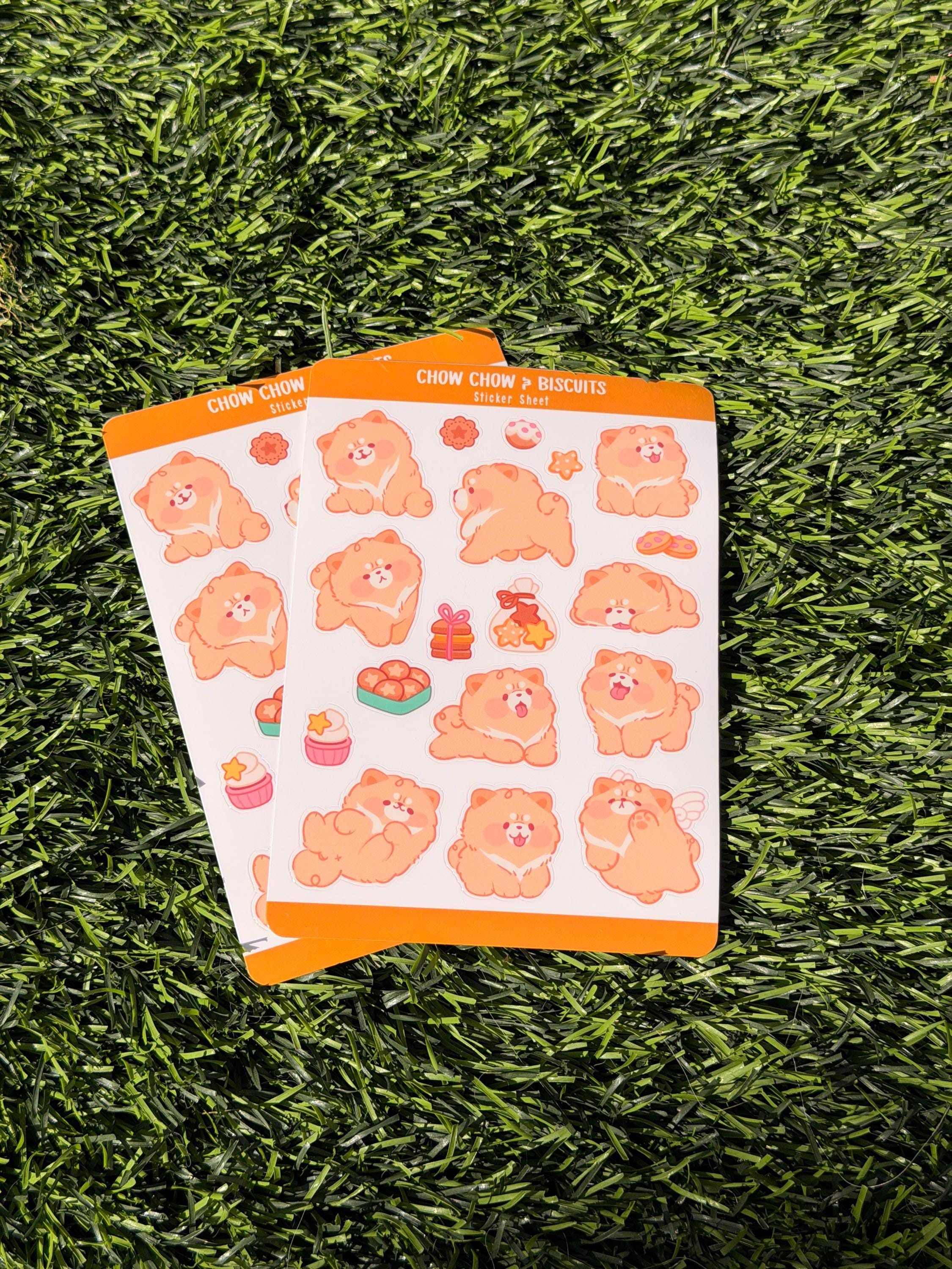 Chow Chow y Galletas | Scrapbooking | Hoja de Stickers | Troquelado Blando