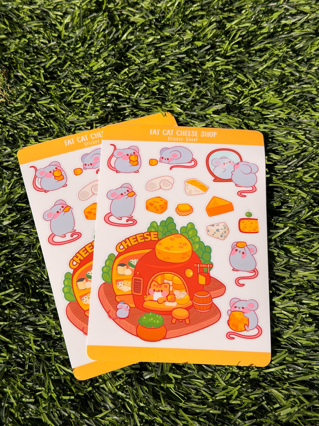 Fette Katze Käseladen | Scrapbooking | Stickerbogen | Kiss Cut