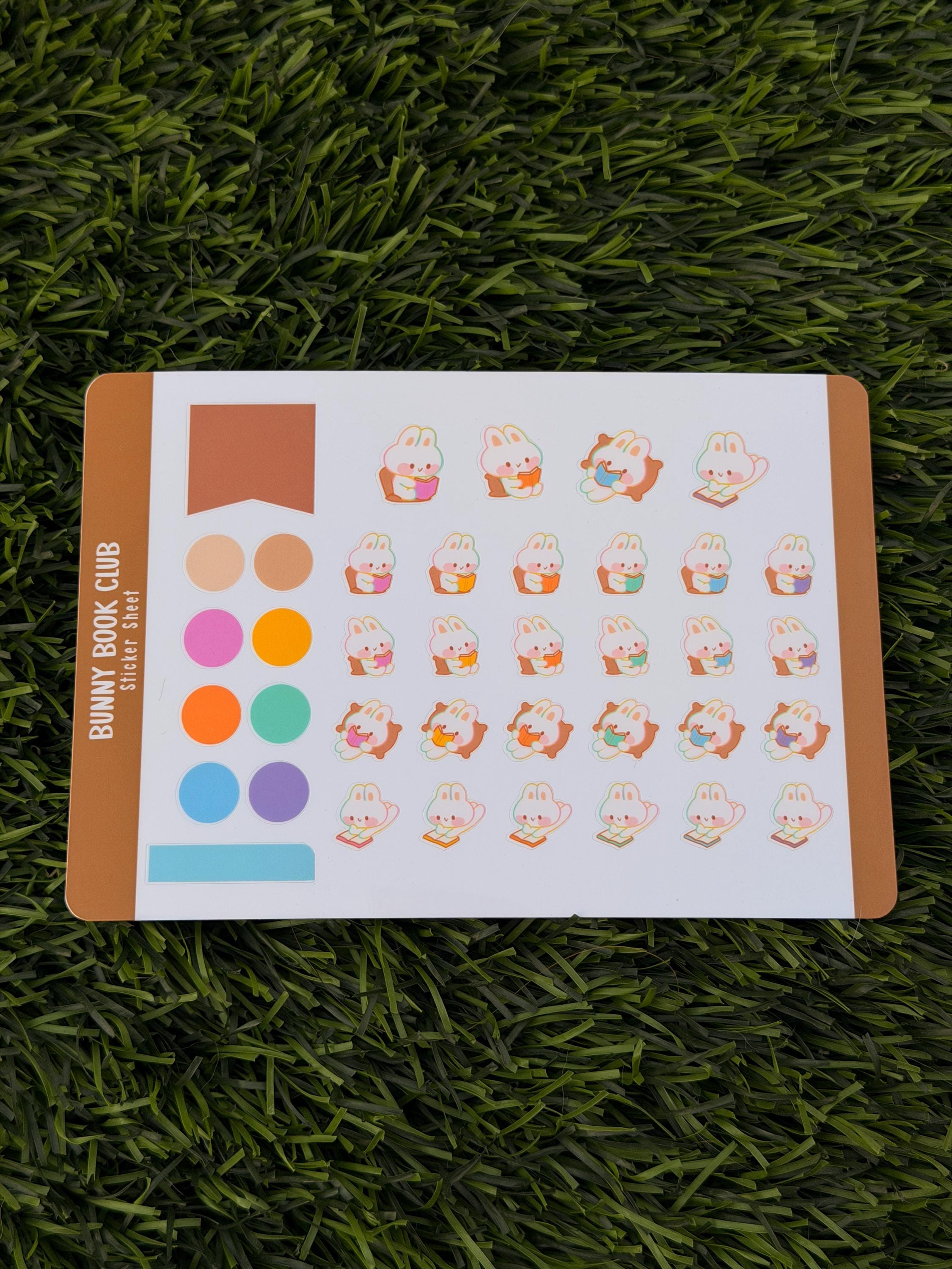 Bunny Book Club | Scrapbooking | Sticker Sheet | Kiss Cut