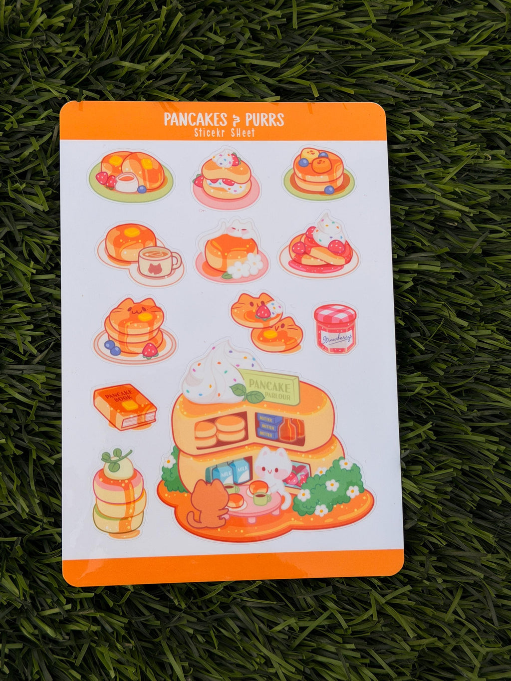 Pancakes & Purrs | Scrapbooking | Sticker Sheet | Kiss Cut
