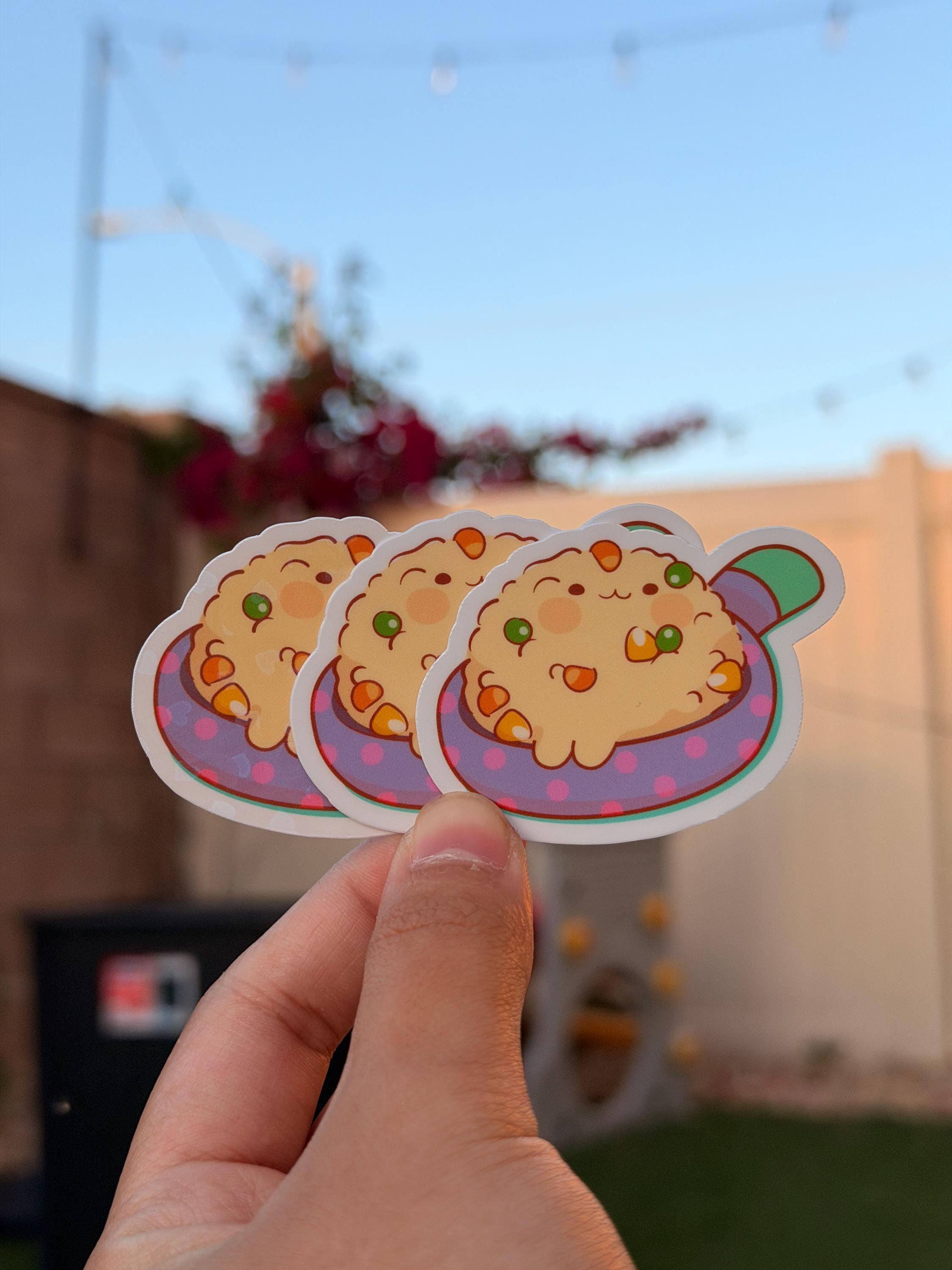 Paquete de pegatinas de arroz Kawaii | Pegatina troquelada