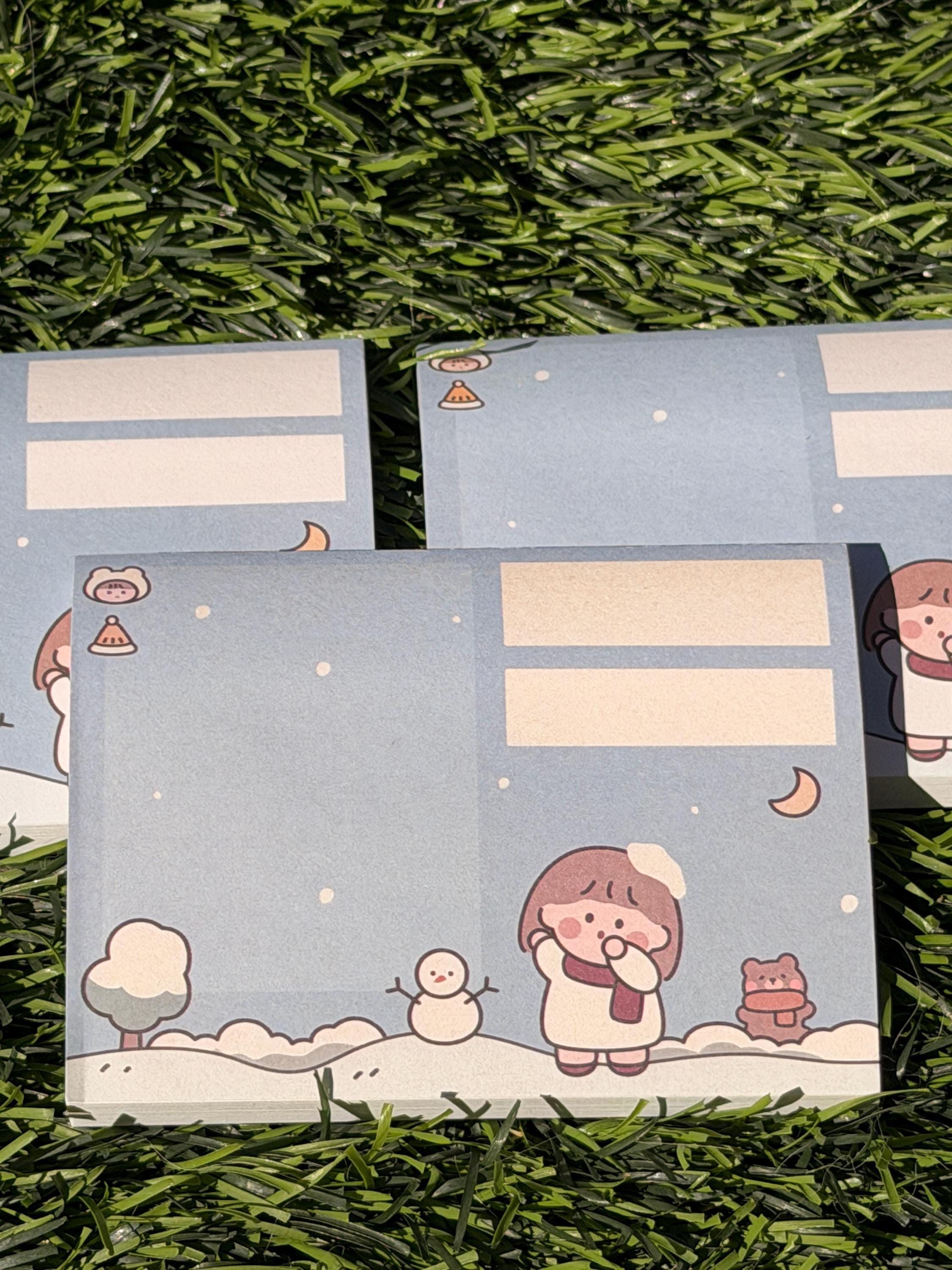 Kawaii Winter Girl Sticky Notes