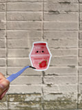 Kawaii Peach Milk & Strawberry Milk Stickers | Die Cut Sticker | Waterproof