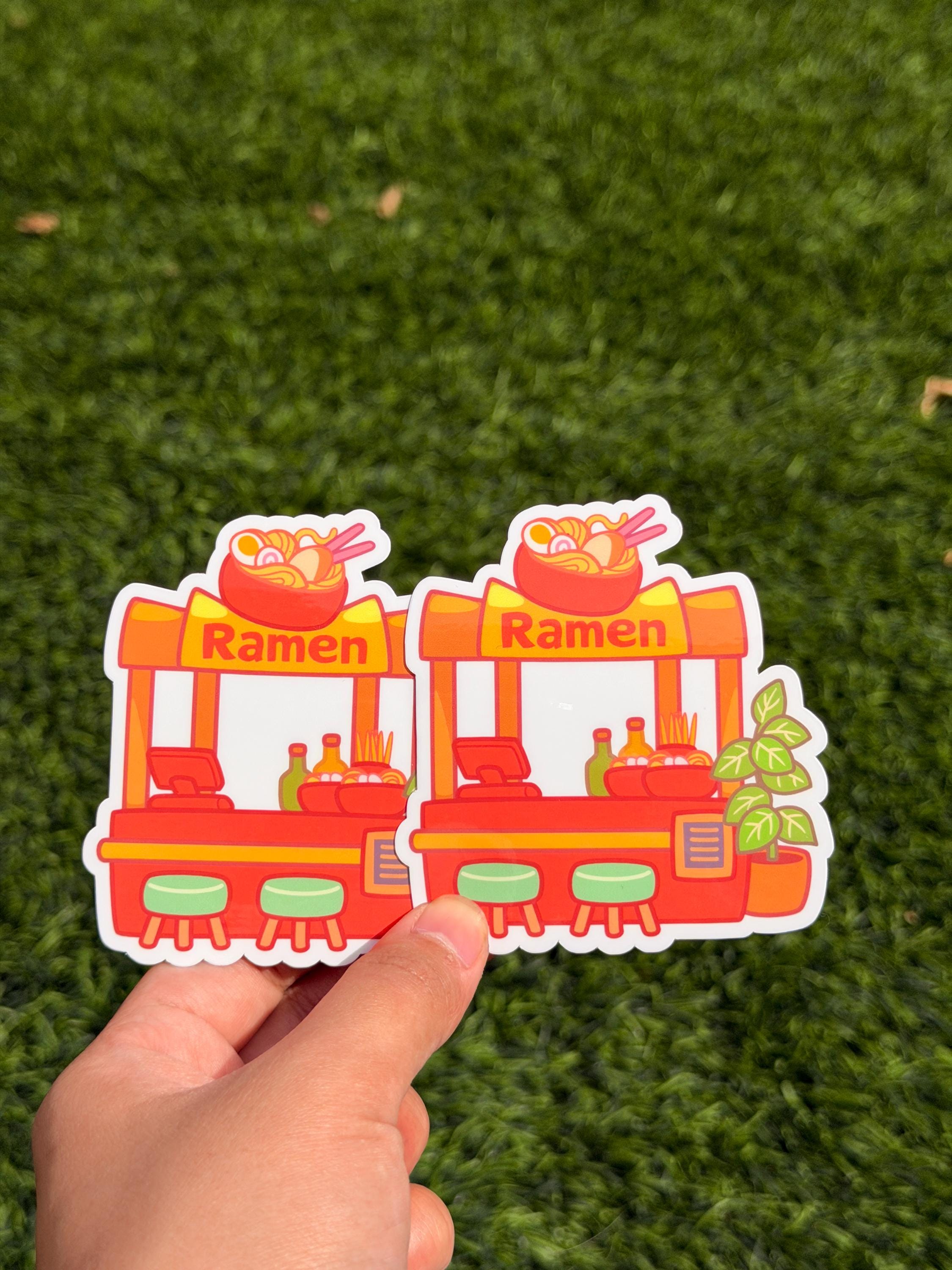 Pegatina Kawaii Ramen Stall | Pegatina troquelada | Impermeable