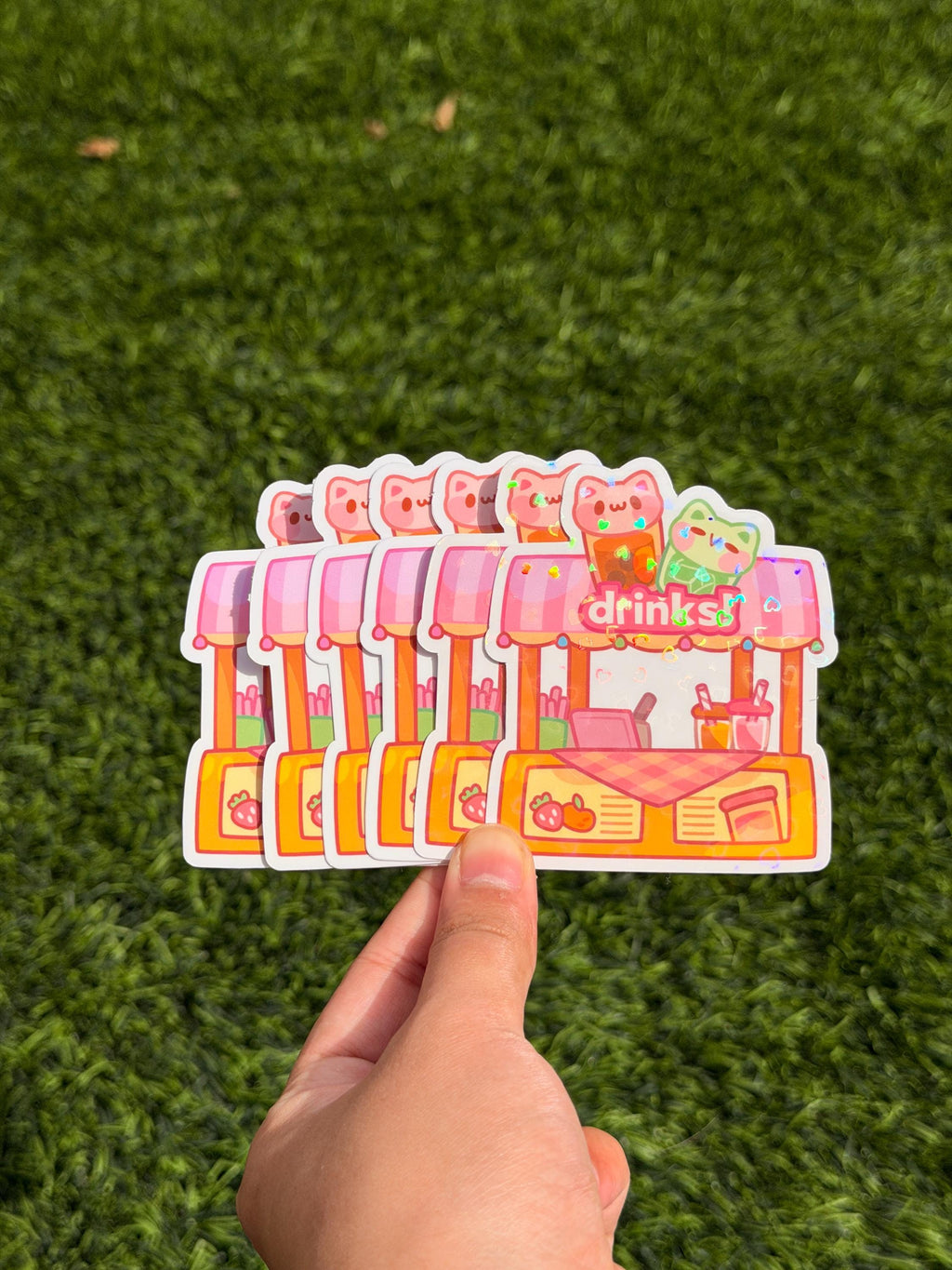 Kawaii Drinks Stall Sticker | Die Cut Sticker | Waterproof
