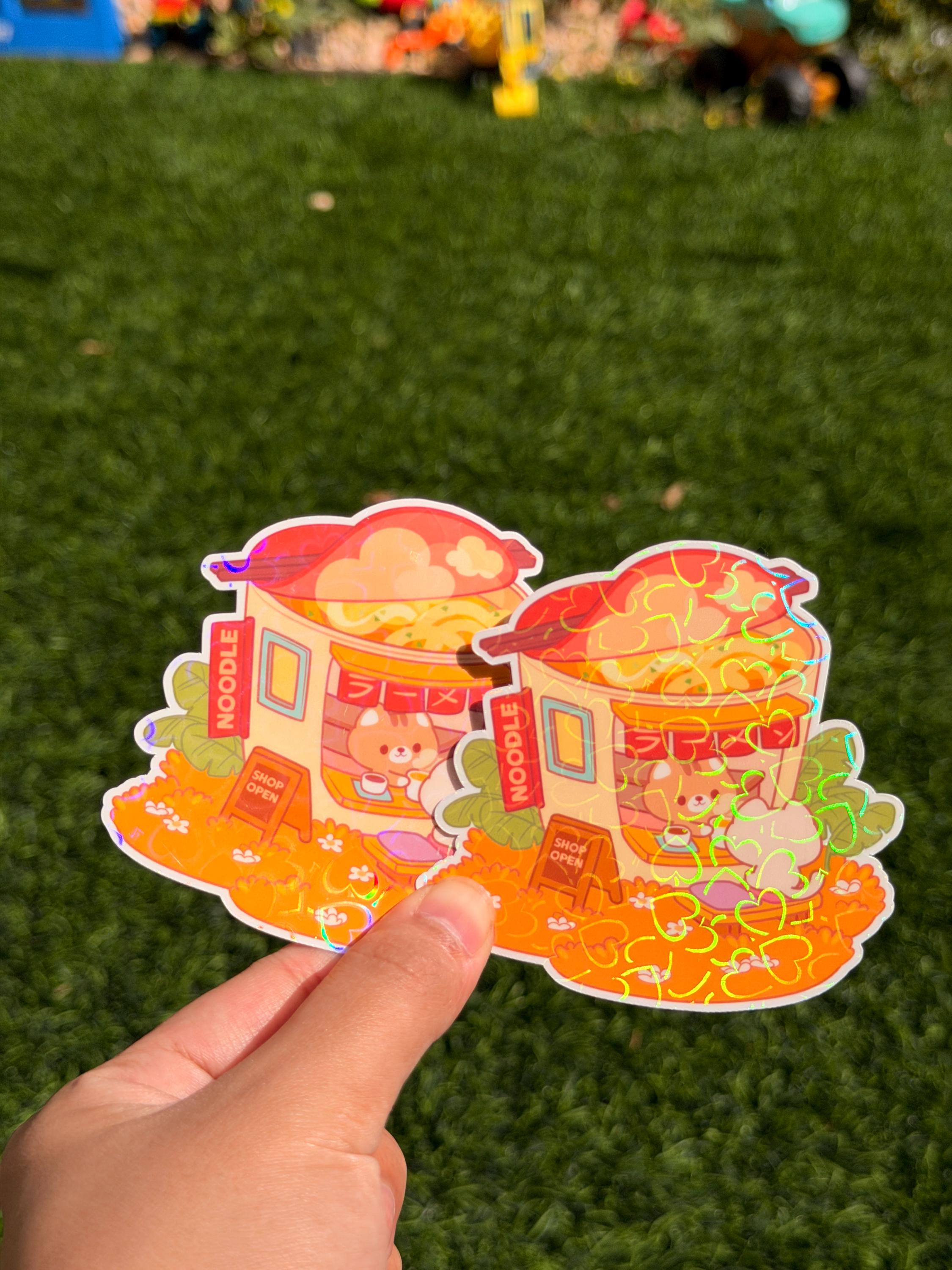 Tienda de Fideos Ramen Kawaii Kitty | Pegatina Troquelada | Impermeable