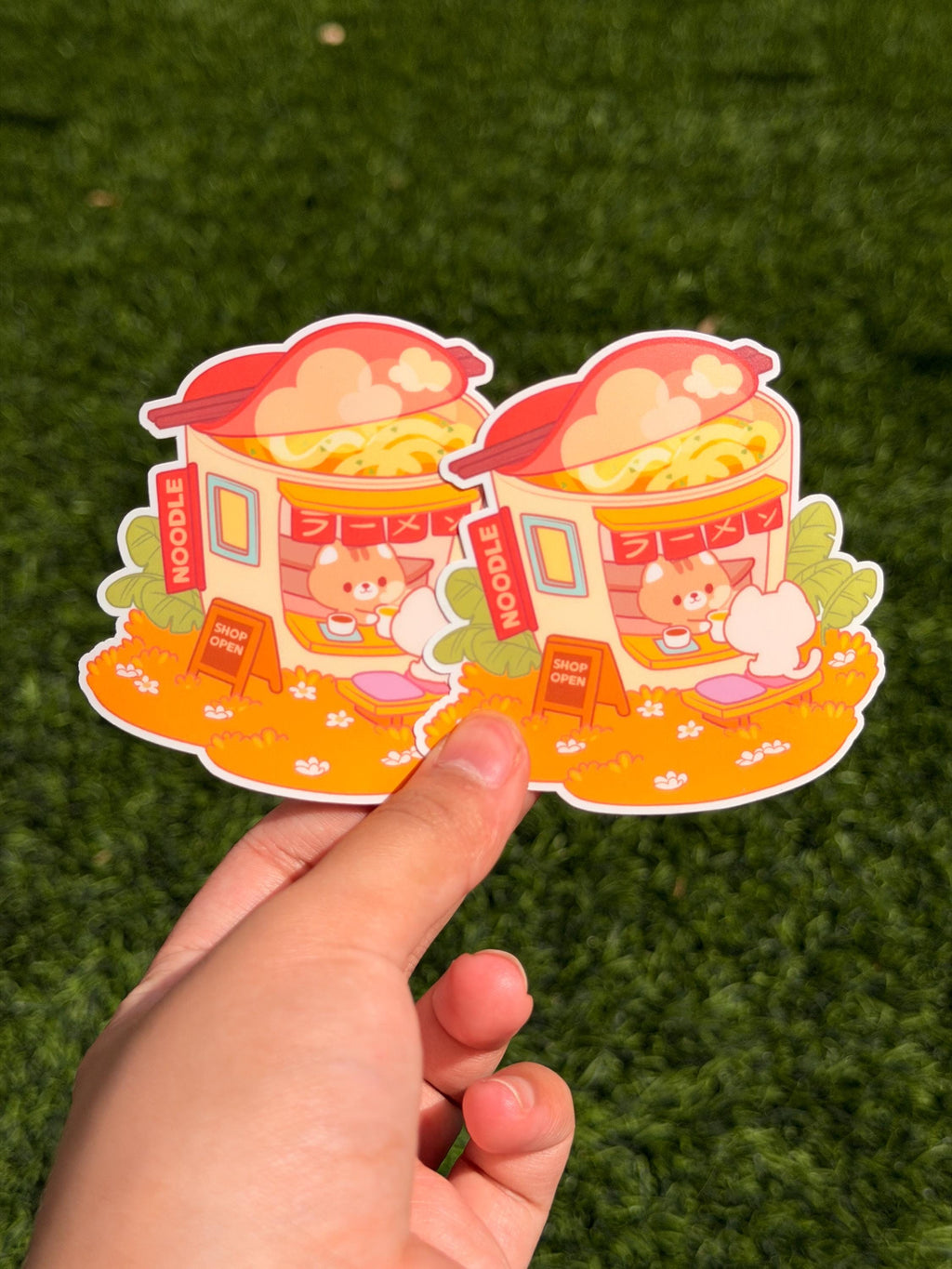 Kawaii Kitty Ramen Noodle Shop | Die Cut Sticker | Waterproof