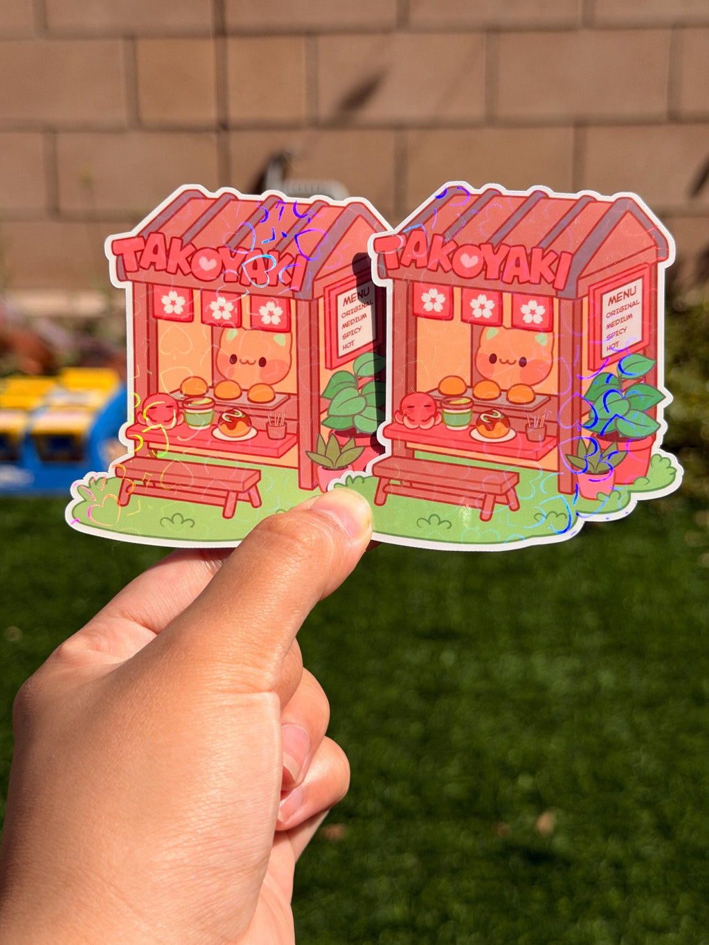 Kawaii Kitty Takoyaki Shop | Die Cut Sticker | Waterproof