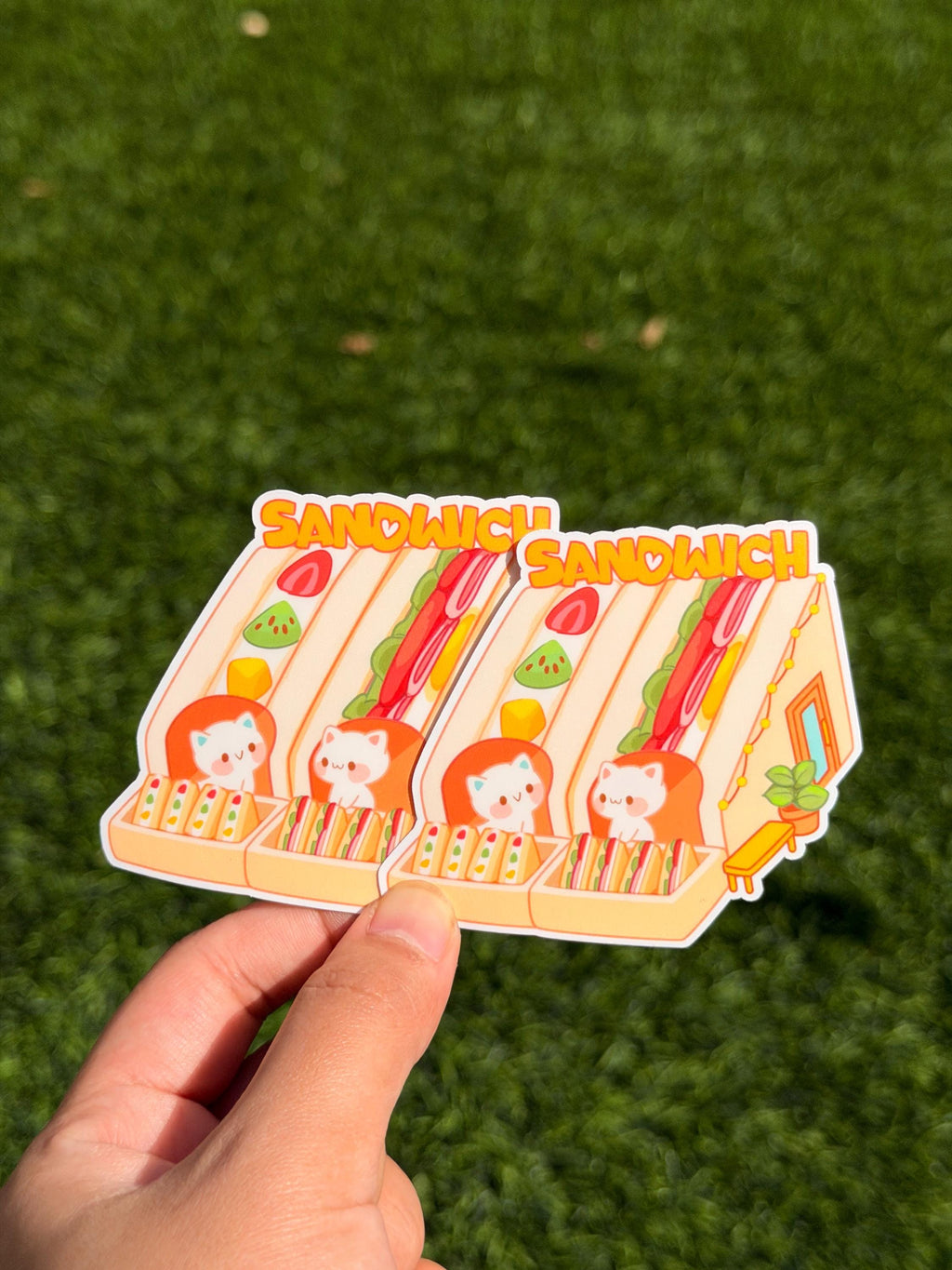 Kawaii Kitty's Sandwich Shop | Die Cut Sticker | Waterproof