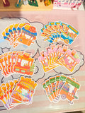 Kawaii Food Stall Sticker Collection (6 pcs) | Die Cut Sticker | Waterproof