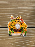 Yellow Sunflower Garden Gnome | Die Cut Sticker | Waterproof