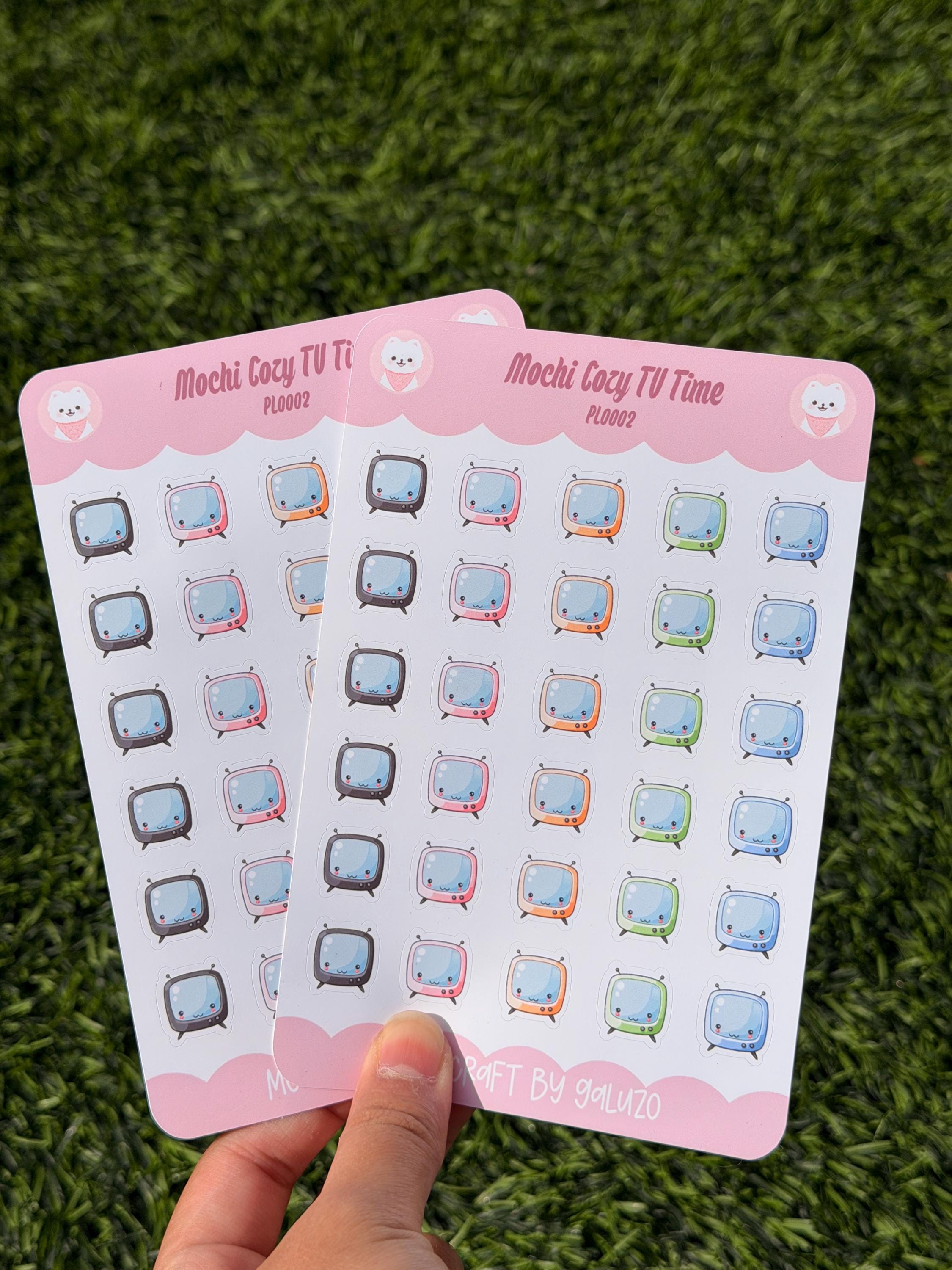 Kawaii Cozy TV Time Sticker Sheet | Kiss Cut