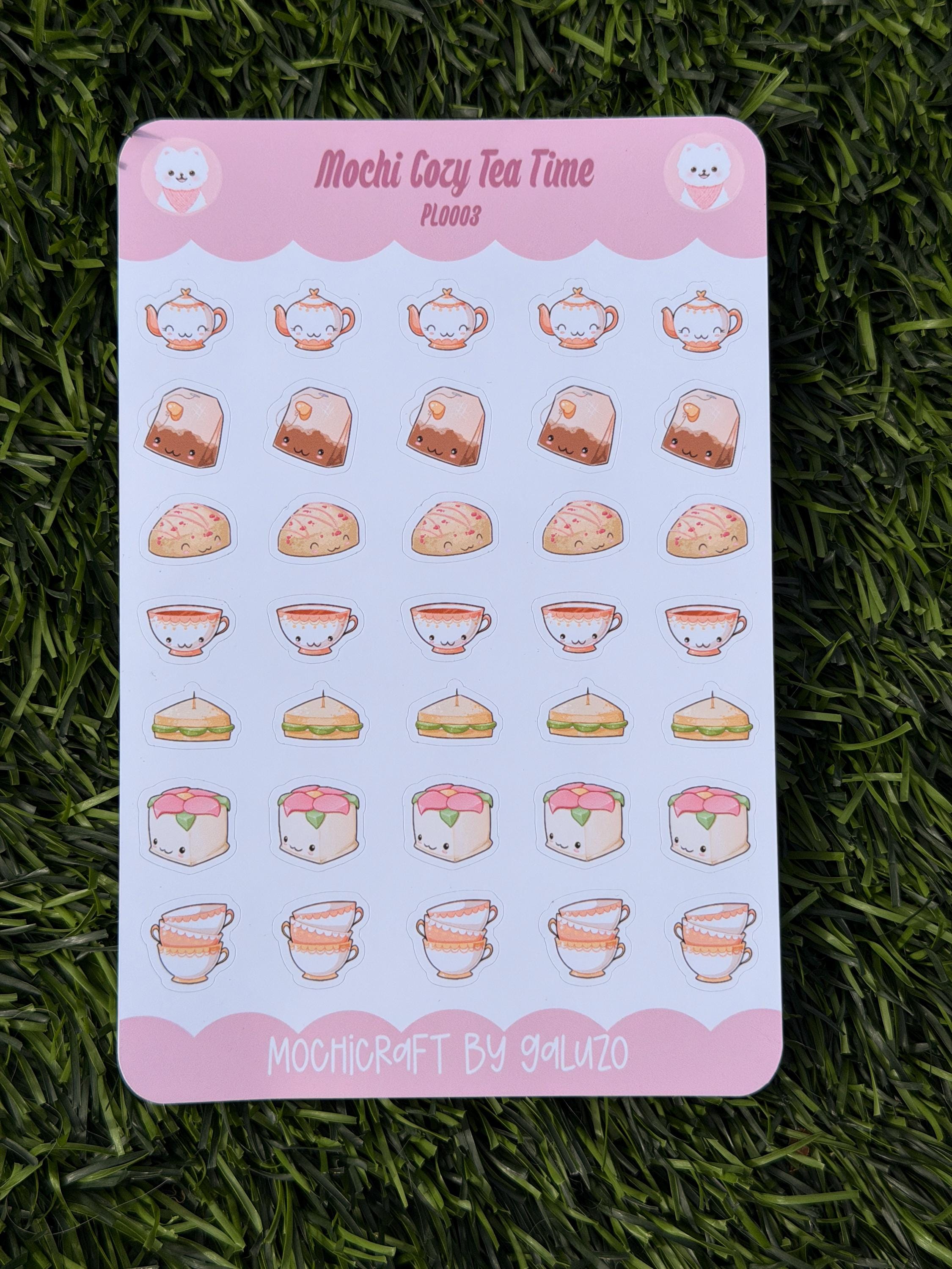 Kawaii Cozy Tea Time Sticker Sheet | Kiss Cut