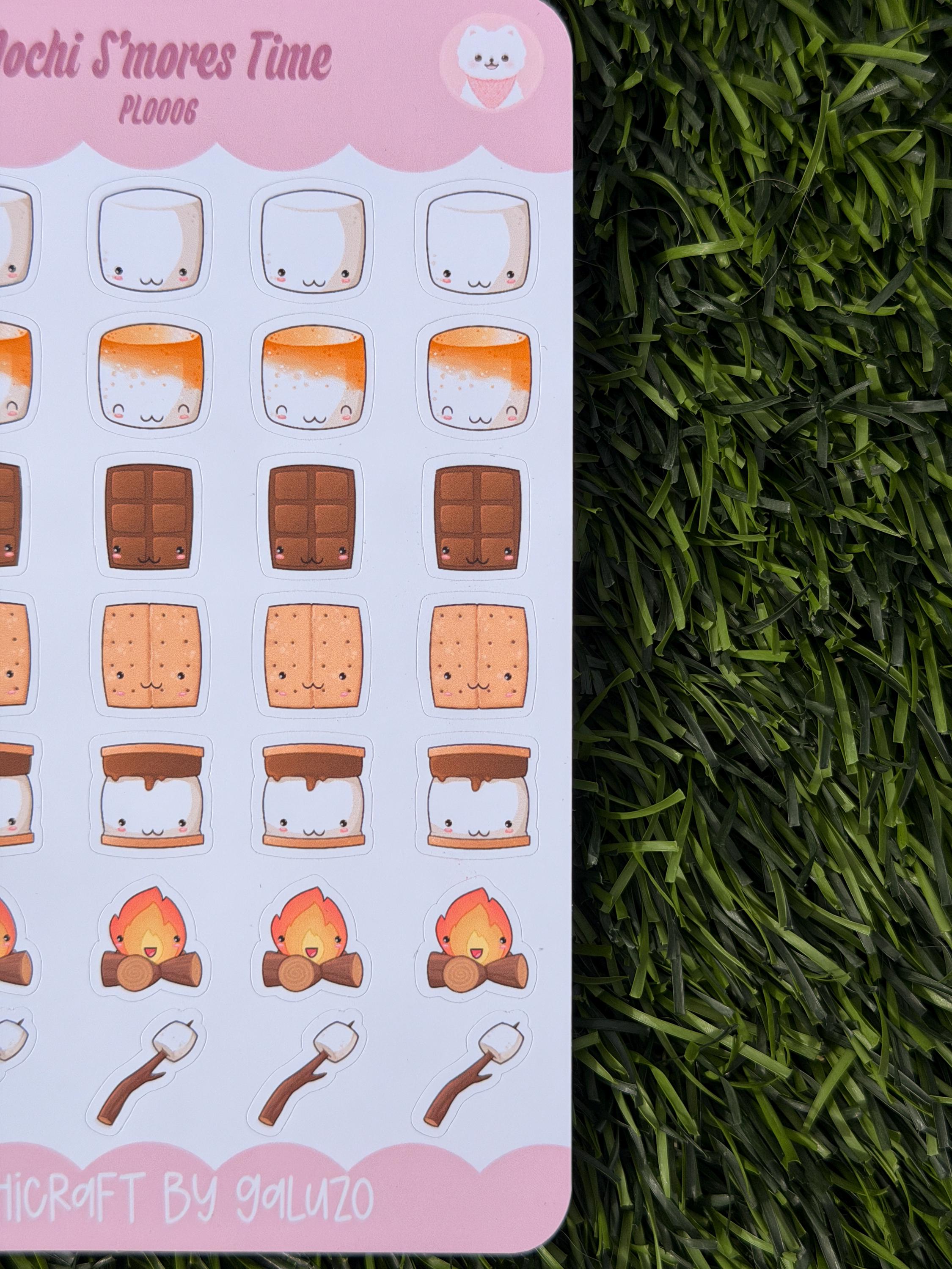 Kawaii S'mores Time Sticker Sheet | Kiss Cut