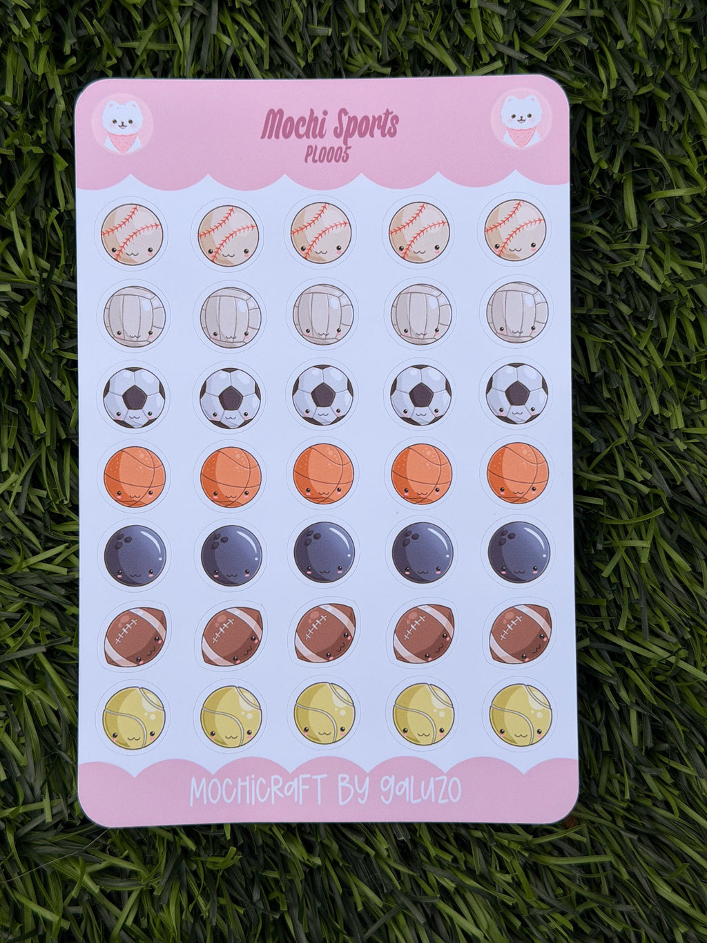 Kawaii Sports Sticker Sheet | Kiss Cut