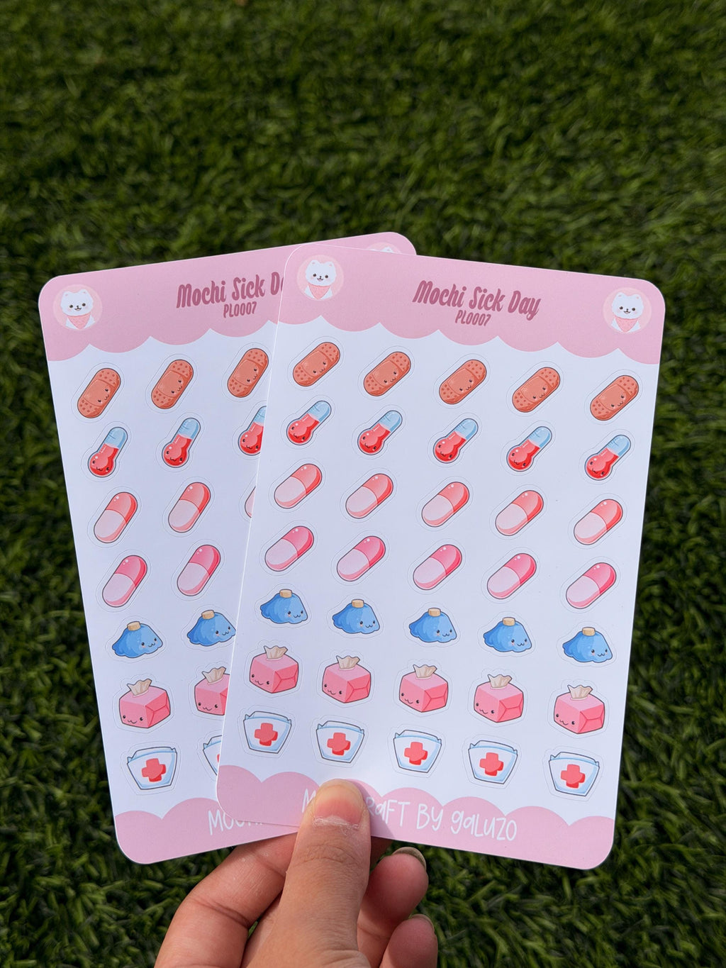Kawaii Sick Day Sticker Sheet | Kiss Cut
