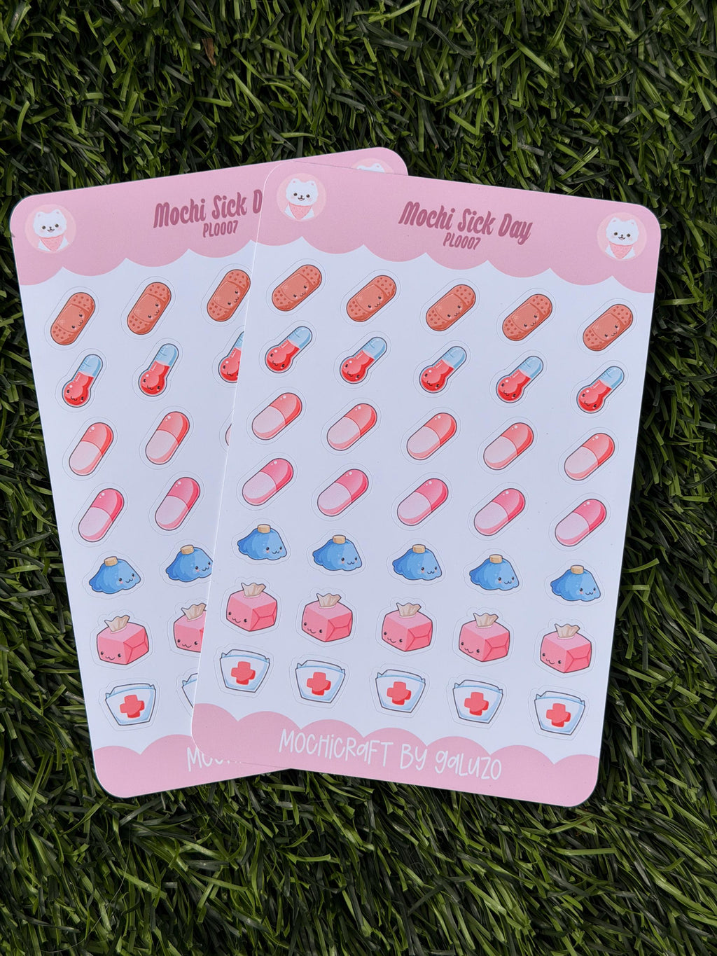 Kawaii Sick Day Sticker Sheet | Kiss Cut