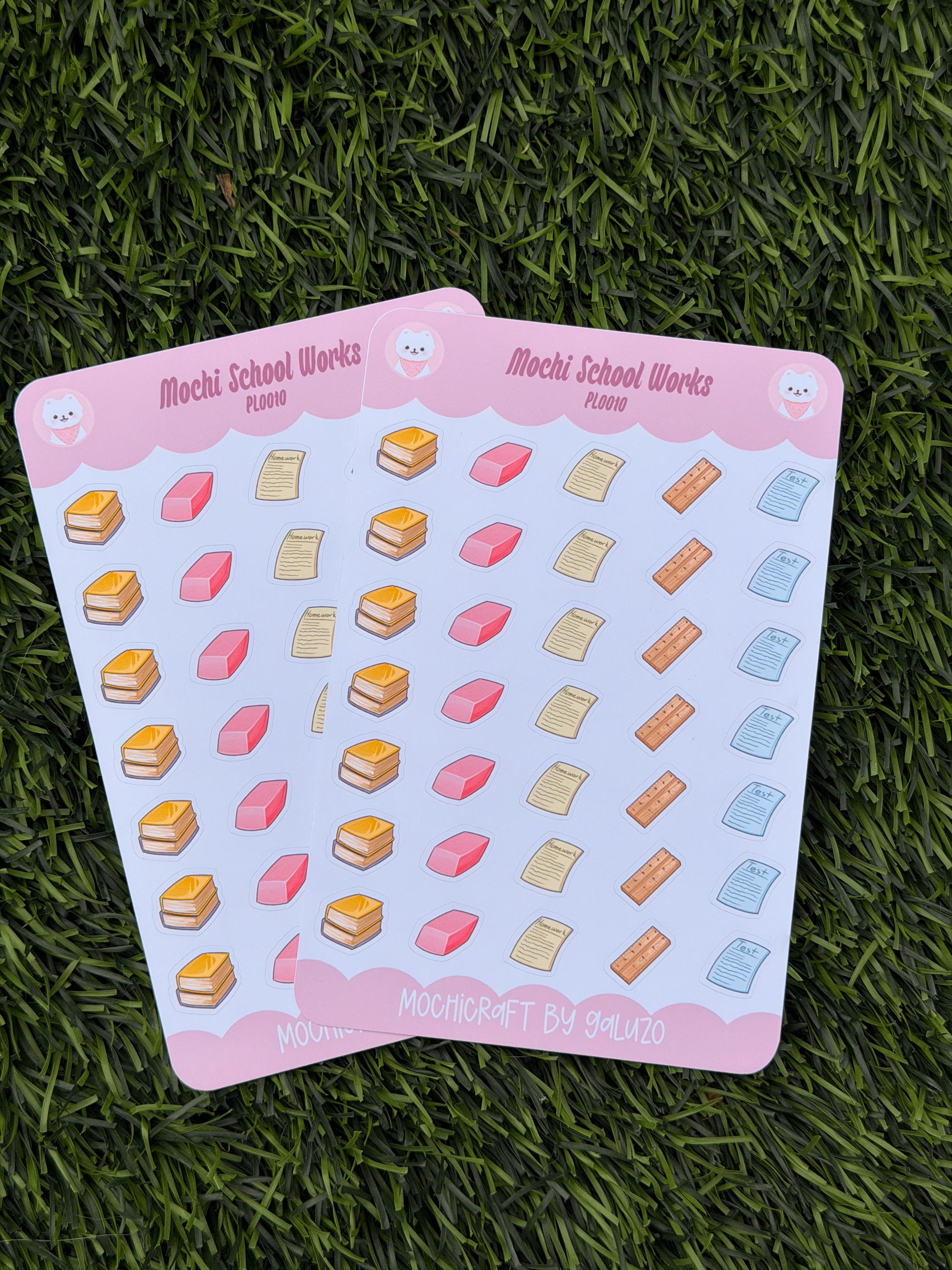 Kawaii School Works Sticker Sheet | Kiss Cut