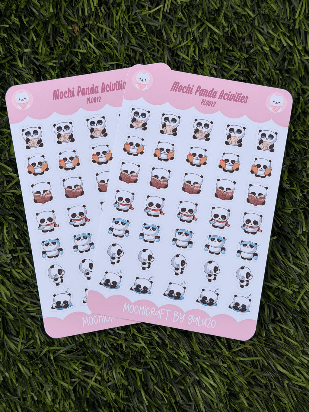 Hoja de pegatinas de actividades de panda kawaii | Troquelado